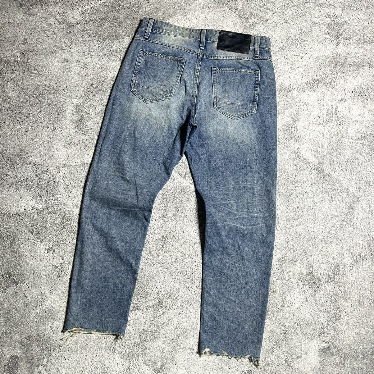 Japanese Brand Crazy Disstresed Denim PLACX CROP MILAN LOSE CROP TAPERED Size US 34 / EU 50 - 21 Thumbnail