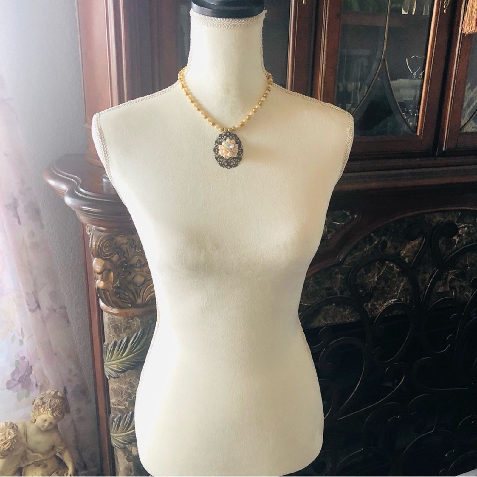 Handmade Handcrafted repurpose pearl cluster filigree Pearl necklace Size ONE SIZE - 7 Thumbnail