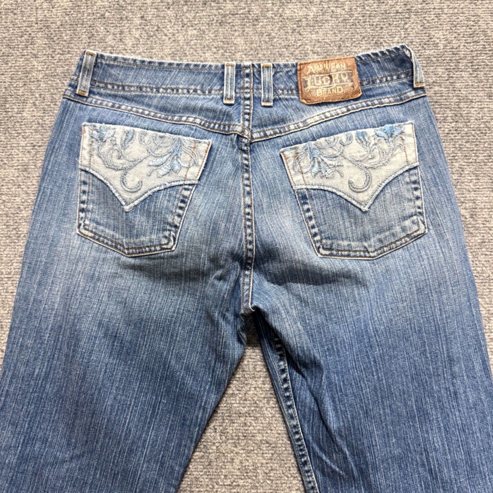 J Brand VINTAGE Lucky Brand Denim Jeans Womens 6 Bootcut Wide Leg Embroidered Western 90s Womens Size 27" / US 4 / IT 40 - 3 Thumbnail