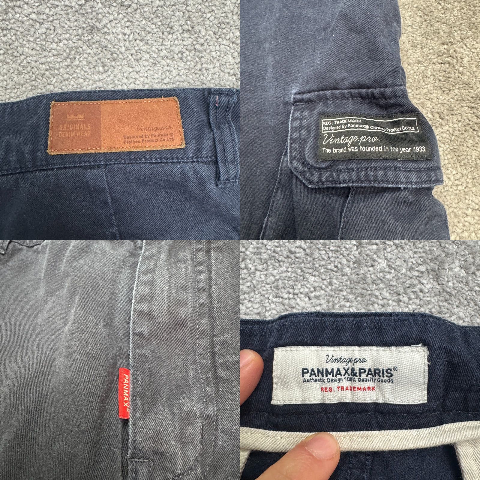 Vintage Panmax Paris Pant Jogger Tapered 2XL Navy Blue 100% Cotton Mens Casual Athleisure Pants Size US 39 - 8 Thumbnail