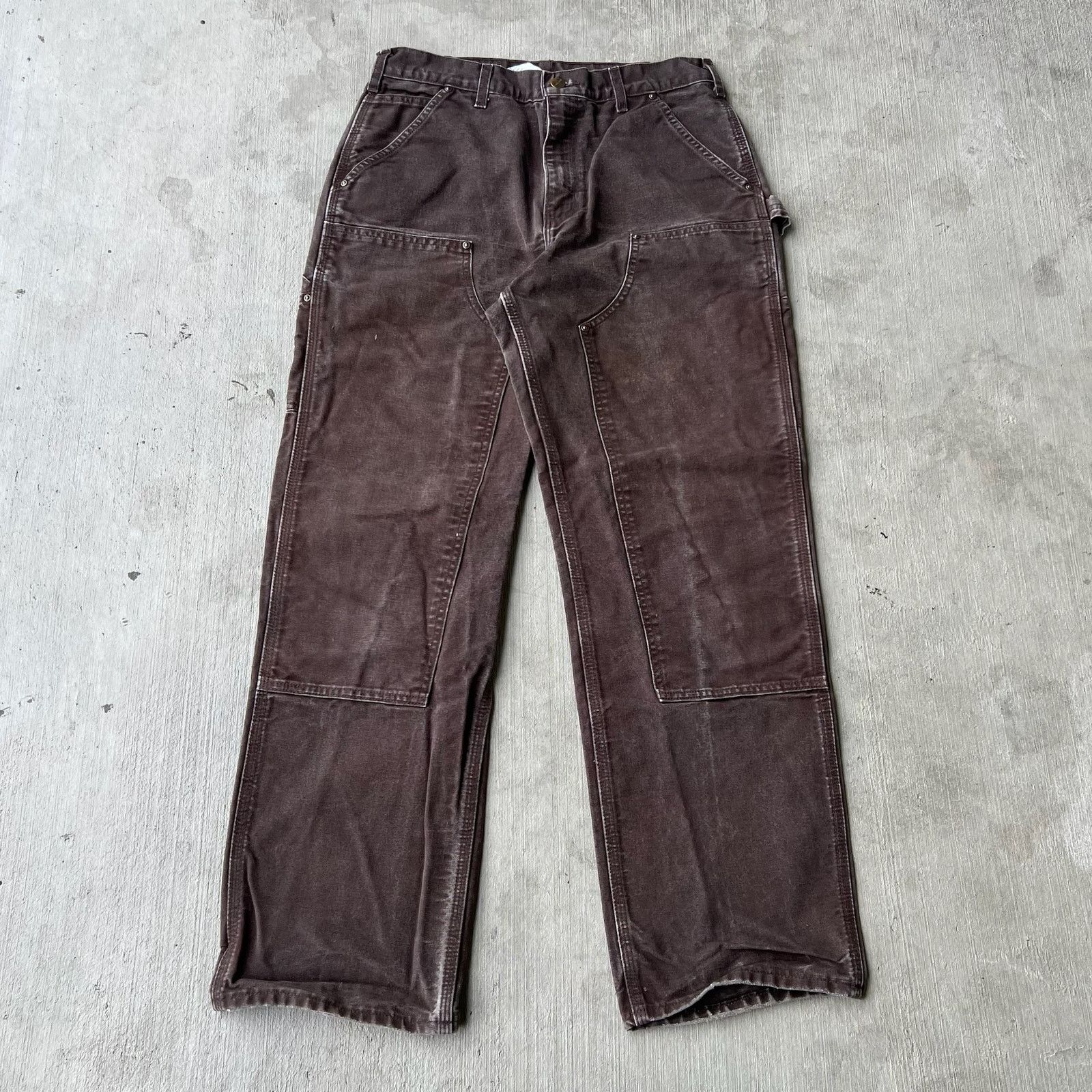 Carhartt × Vintage Carhartt faded brown double knee work wear carpenter pants Size US 31 - 1 Thumbnail