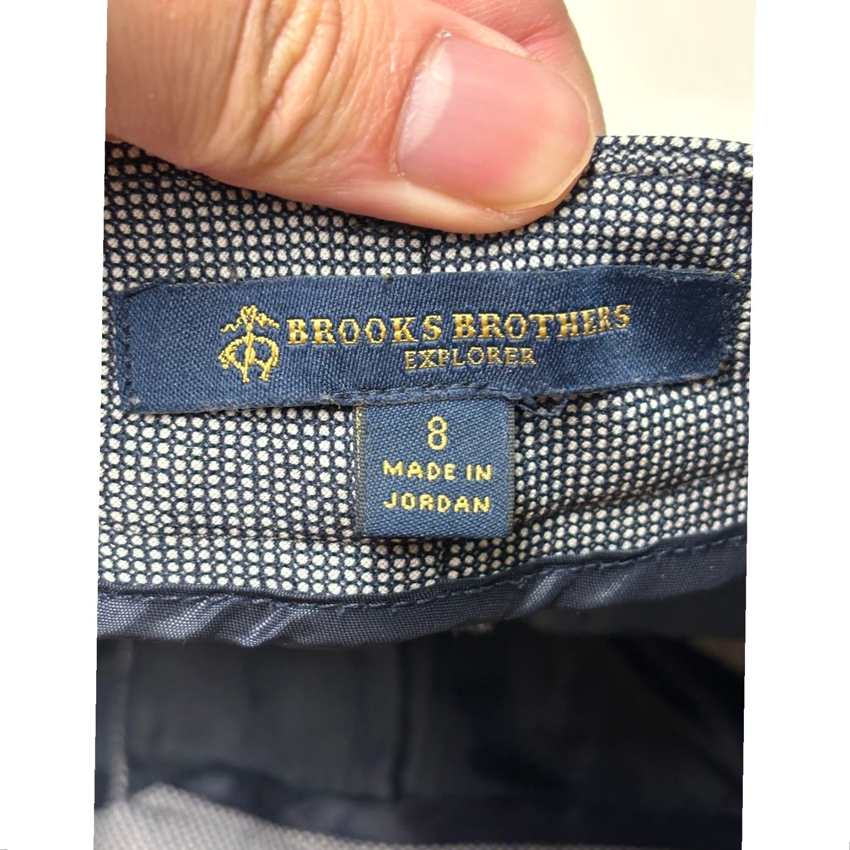Brooks Brothers Brooks Brothers Explorer Navy White Micro Wool Blend Dress Pants Size 8 W32 L29 Women Gray Geometric Pattern Dress Pants Size 30" / US 8 / IT 44 - 5 Thumbnail