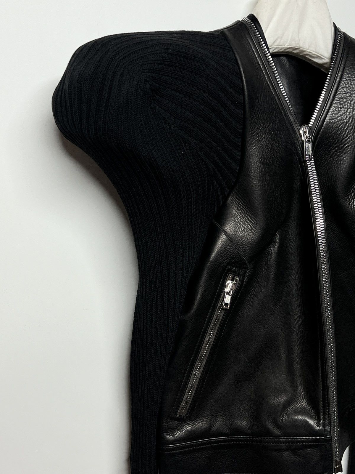 Rick Owens CALF LEATHER BIKER JACKET Size S / US 4 / IT 40 - 3 Thumbnail