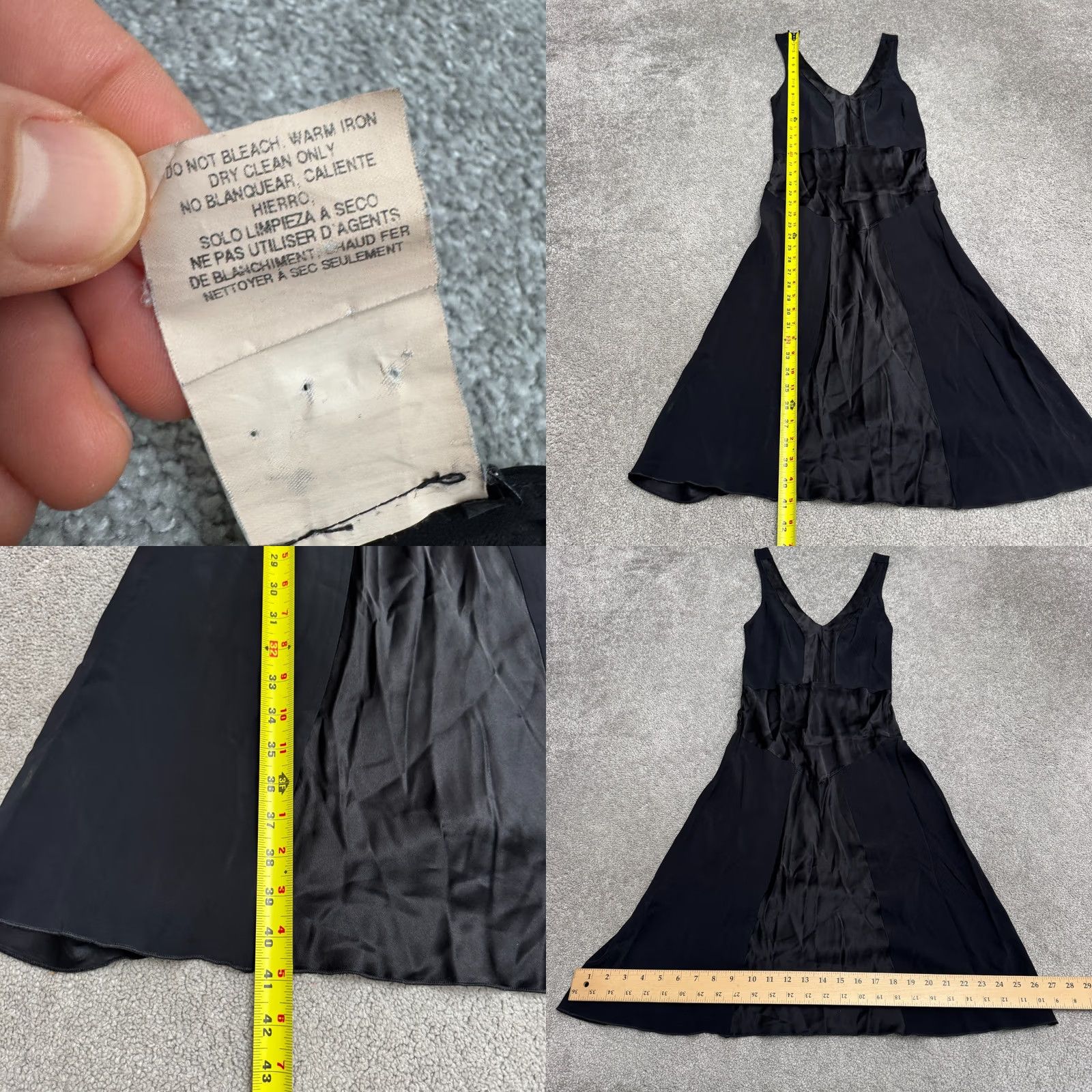 Bebe VINTAGE BeBe Midi Dress Womens Small Black Y2K A-Line Slip V-Neck Satin Size S / US 4 / IT 40 - 8 Thumbnail