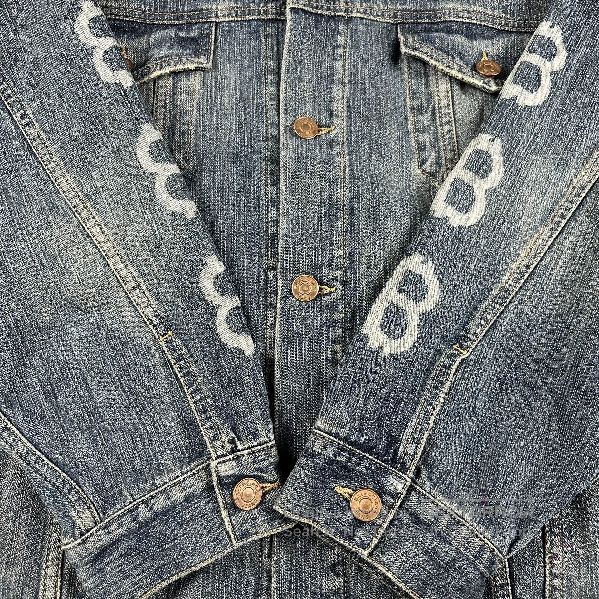Balenciaga balenciaga double b logo denim jacket. Size US M / EU 48-50 / 2 - 4 Thumbnail