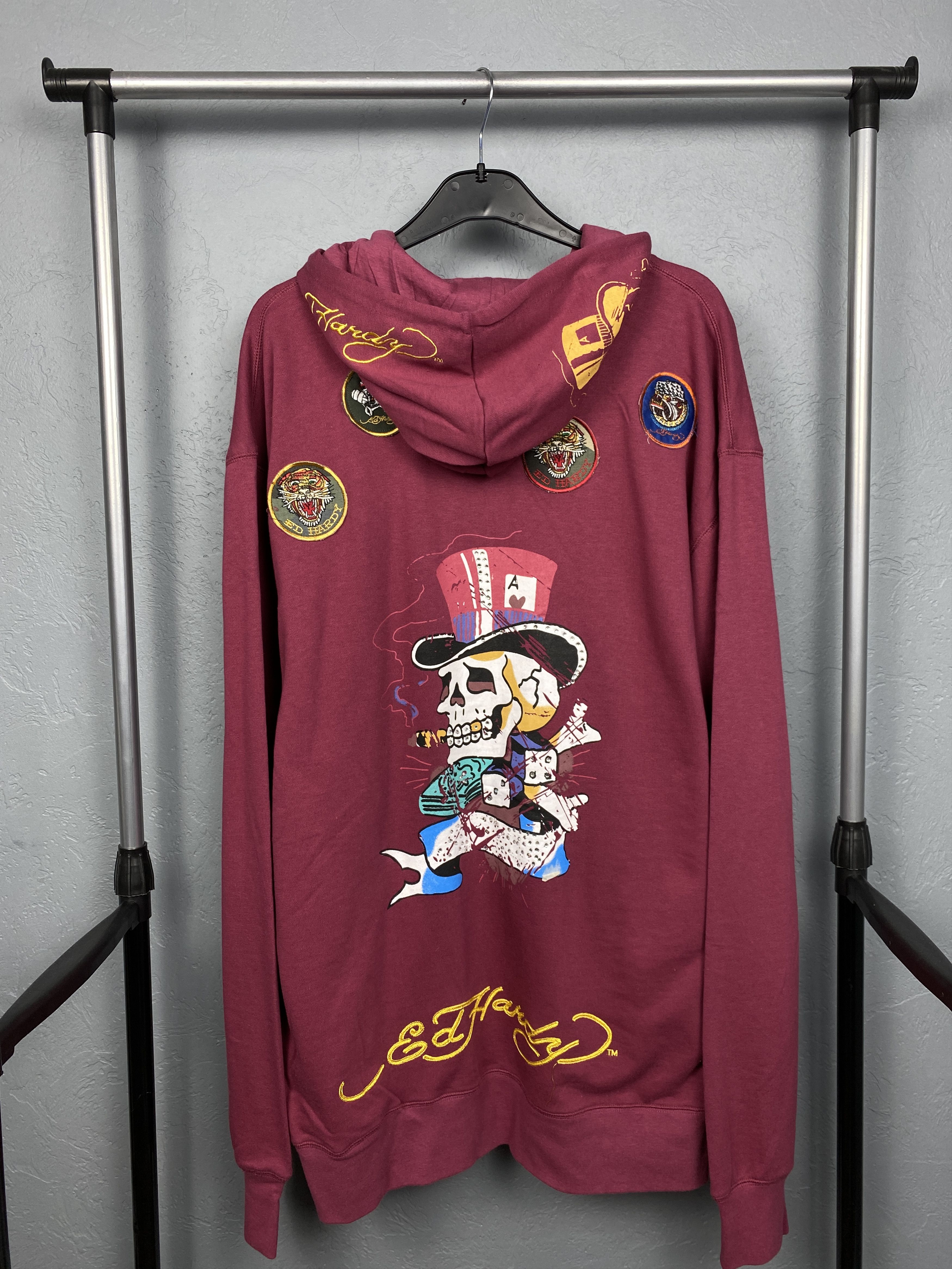 Christian Audigier Ed Hardy by Christian Audigier Oversized Hoodie Y2K Size US XXL / EU 58 / 5 - 1 Thumbnail
