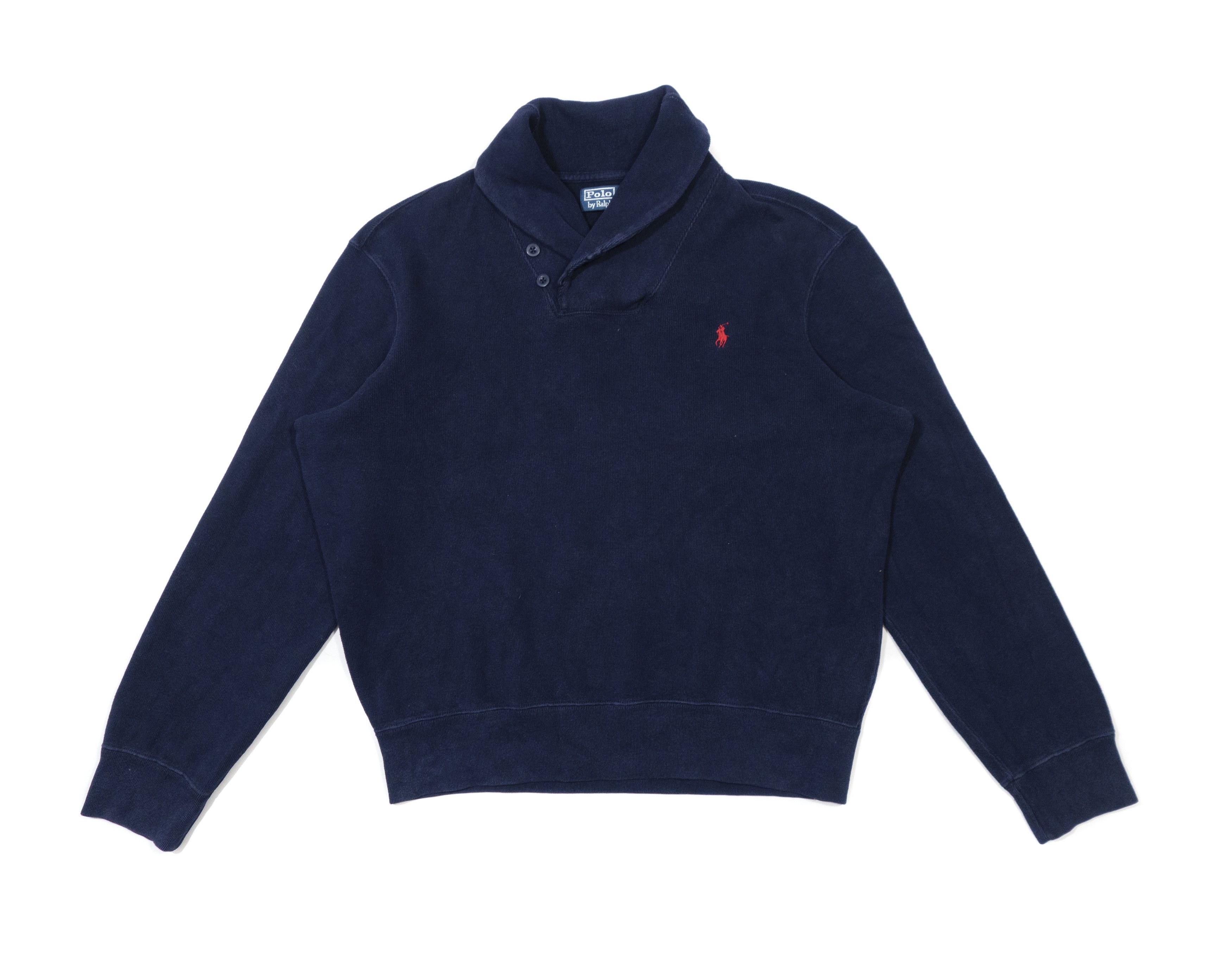Polo Ralph Lauren Shawl Collar Pony Logo Sweatshirt 00s Size US L / EU 52-54 / 3 - 1 Thumbnail