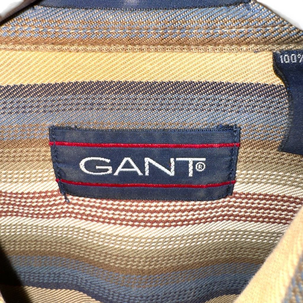Gant GANT Brown and Green Chelsea Twill Button Down Shirt Size M Size US M / EU 48-50 / 2 - 2 Thumbnail