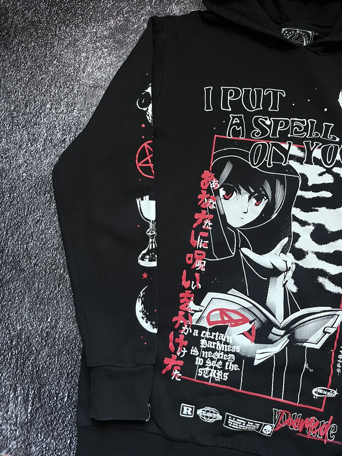 Japanese Brand Killstar You Are Doomed Anima Vintage Hoodie Y2K Black SZ S Size US S / EU 44-46 / 1 - 5 Thumbnail