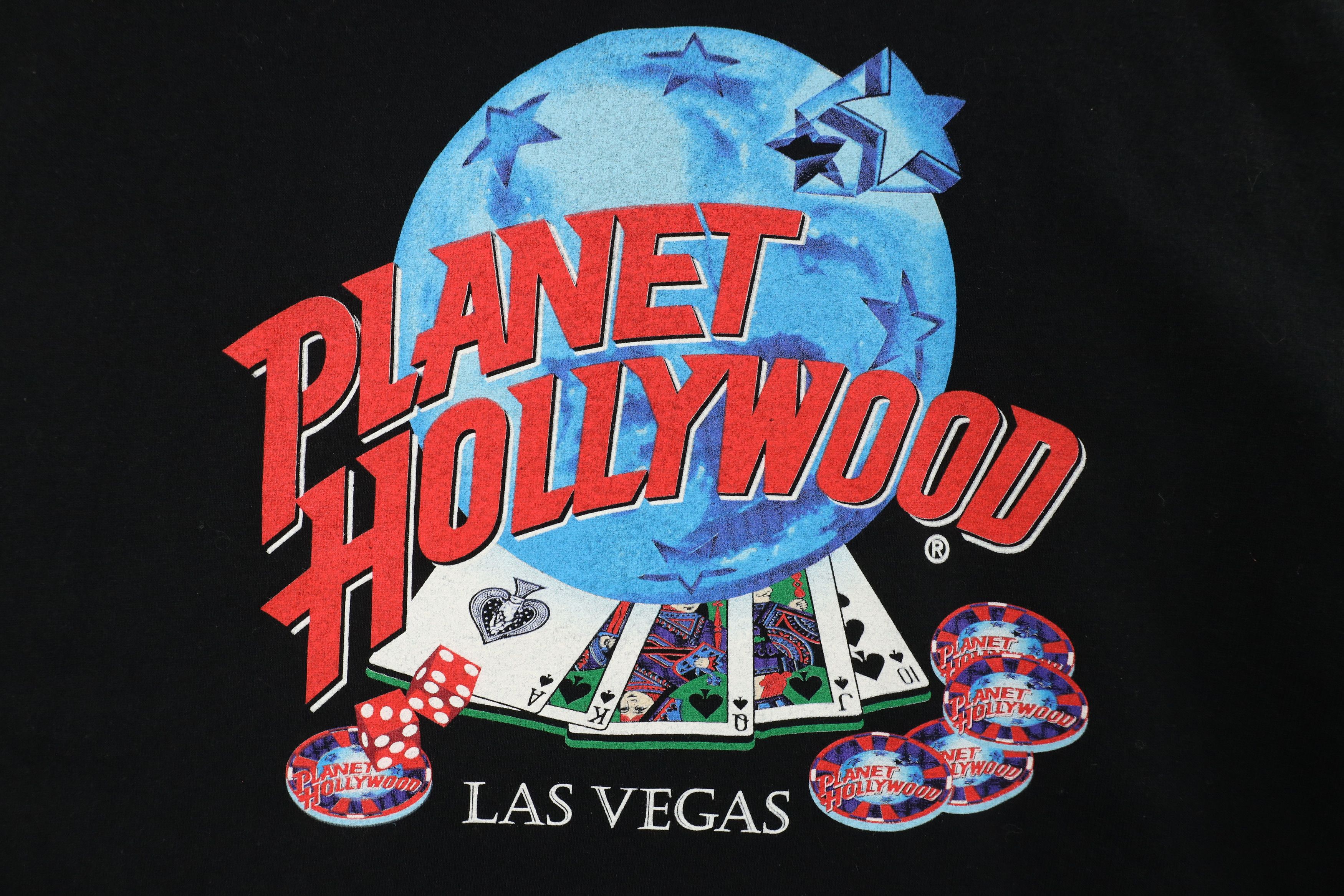 Vintage Vintage 90s Planet Hollywood Las Vegas Poker T-Shirt Black Size US XXL / EU 58 / 5 - 4 Thumbnail