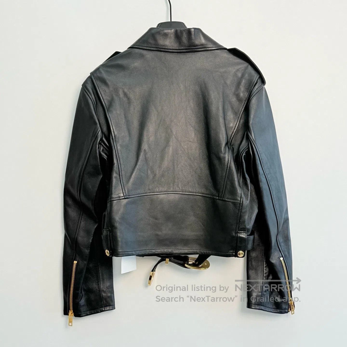 Celine CELINE SS23 Solid Zip Trapezoid Collar Leather Jacket. Size XS / US 0-2 / IT 36-38 - 3 Thumbnail