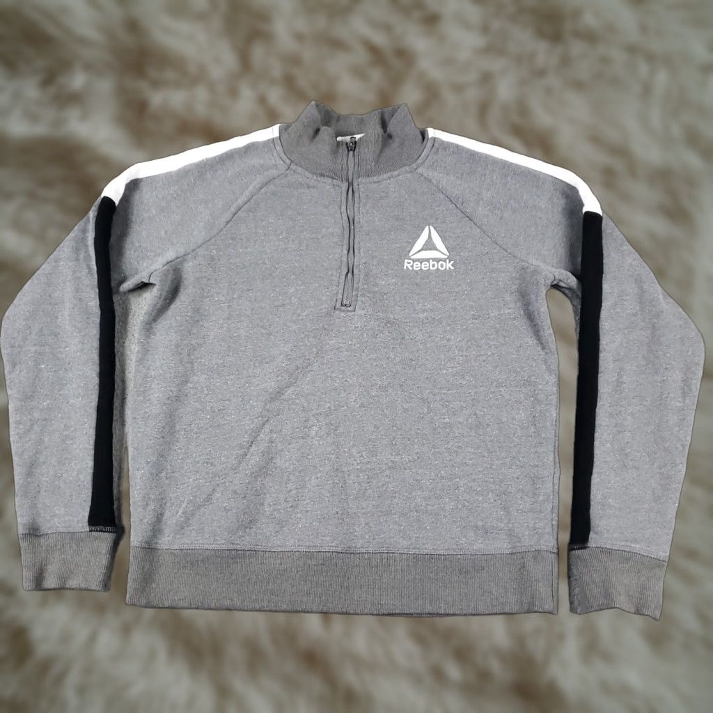Reebok Reebok Women's Gray 1/4 Zip Sweater Adult Medium Casual Knitted Pullover Size M / US 6-8 / IT 42-44 - 1 Thumbnail