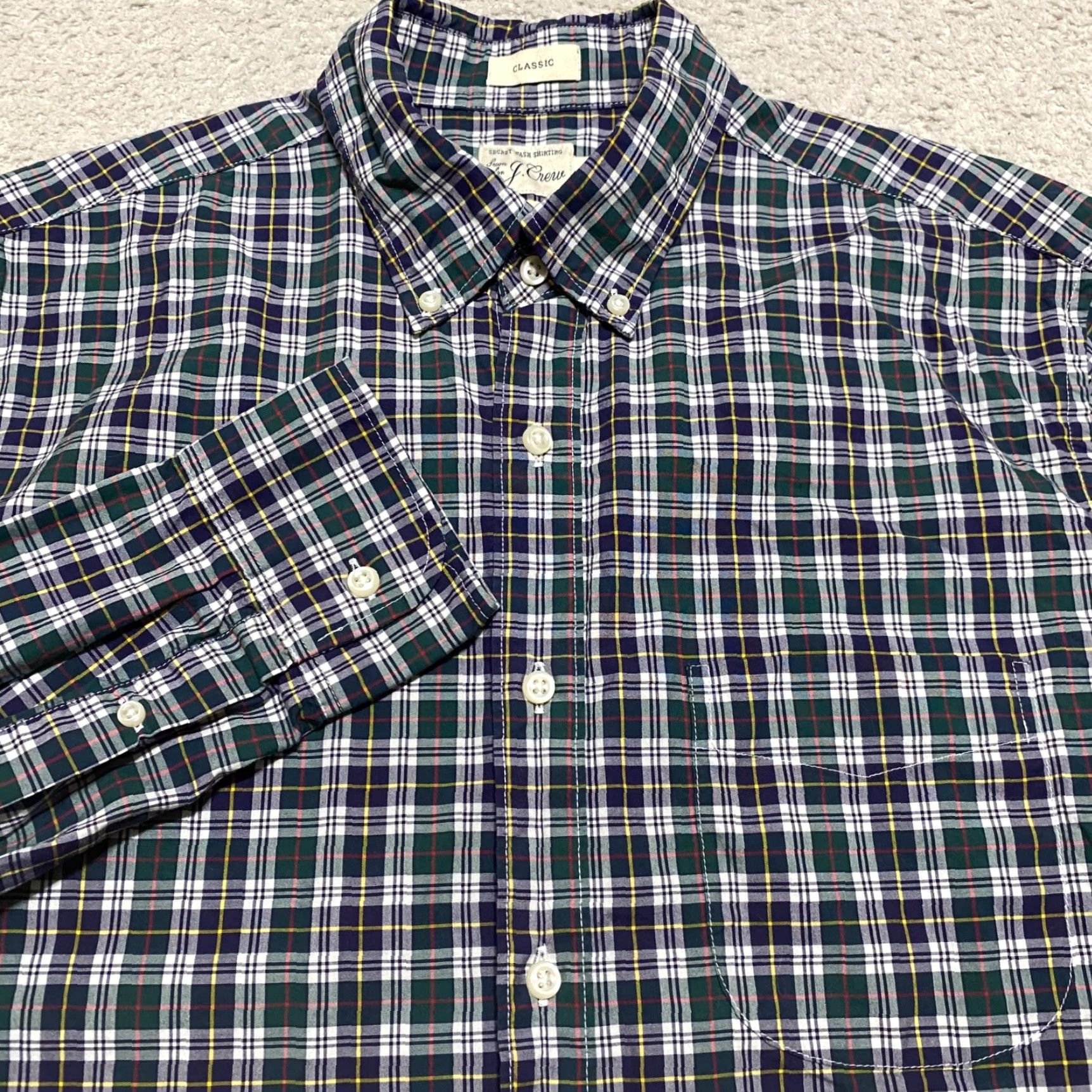 J.Crew J.CREW Mens Shirt Multicolor Plaid Long Sleeve Button-Down 100% Cotton M Adult Medium Regular Cotton Versatile Classic Mens Size US M / EU 48-50 / 2 - 5 Thumbnail