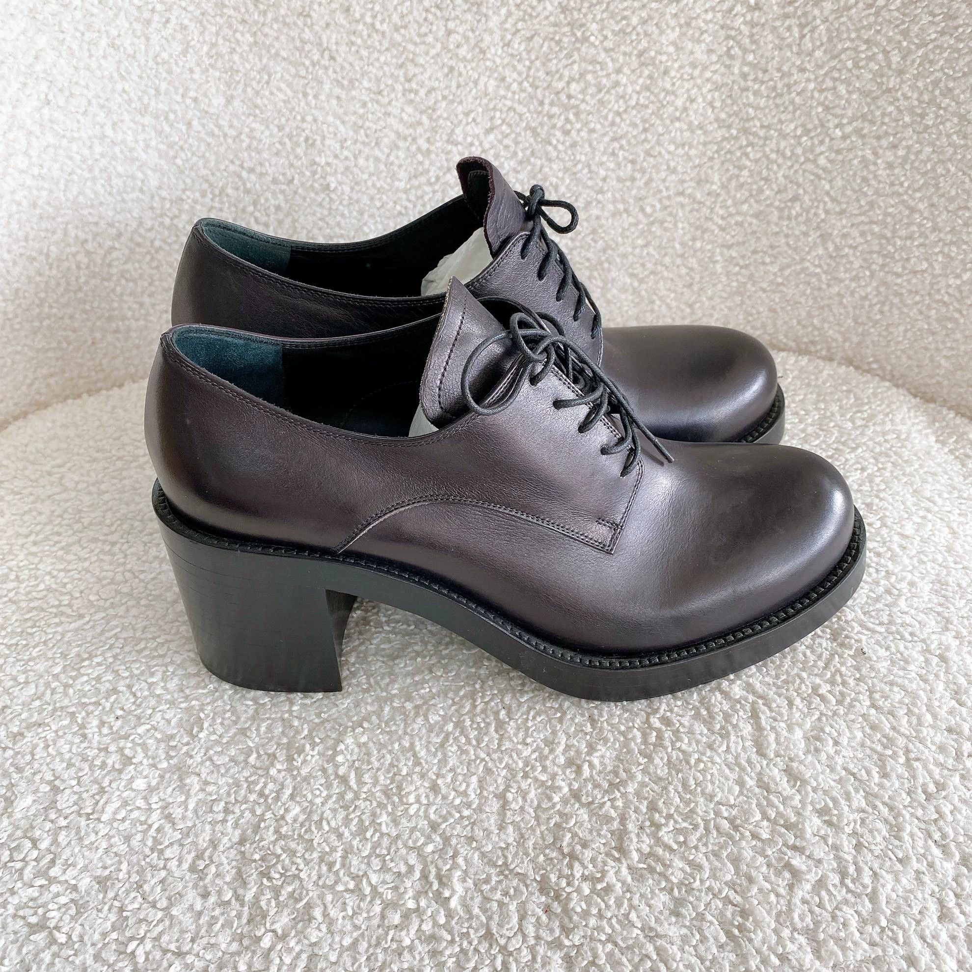 Miu Miu MIU MIU Black Block Heel Leather Pumps 37 4676 Size US 6.5 / IT 36.5 - 4 Thumbnail