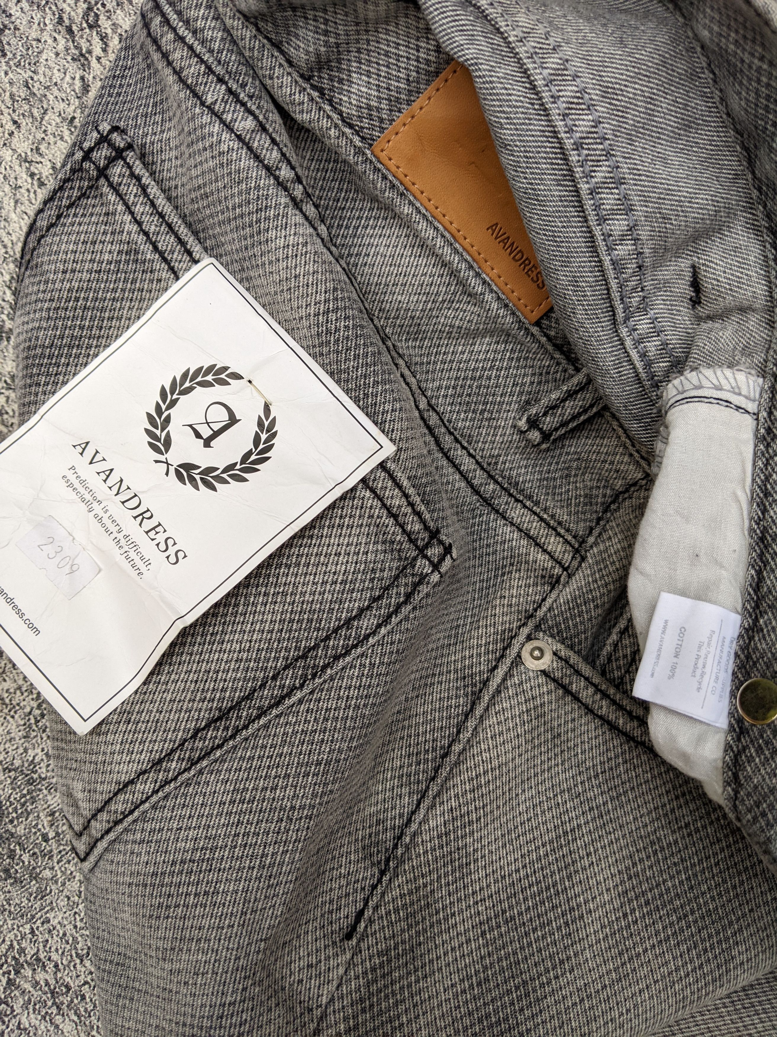 Japanese Brand Avan Dress Baggy Wide Leg Grey Jeans Size US 30 / EU 46 - 7 Thumbnail