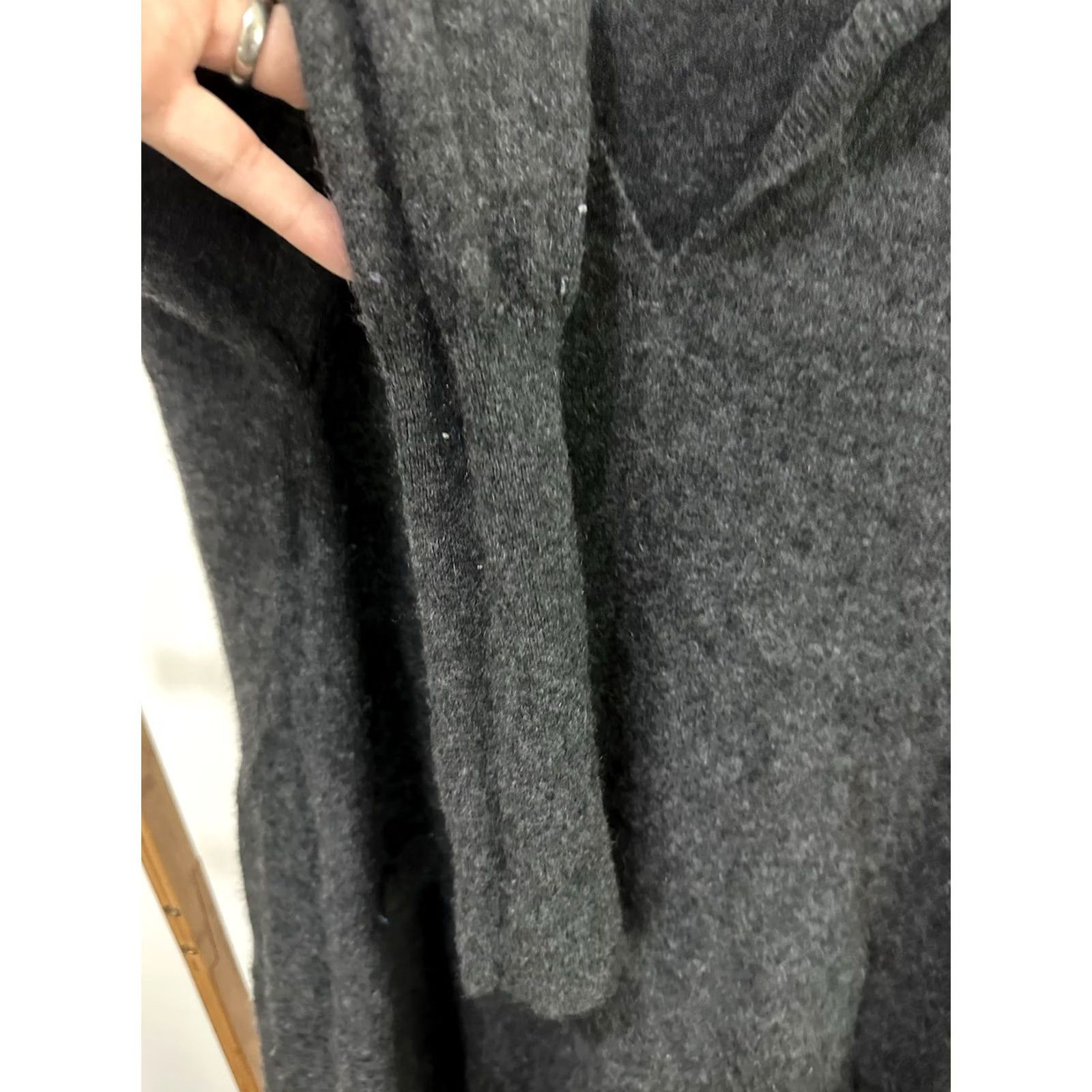 Vintage Max Studio Women's Hoodie Sweater Charcoal Cashmere 2 Ply Long Hooded Pullover Size M Womens Size M / US 6-8 / IT 42-44 - 4 Thumbnail