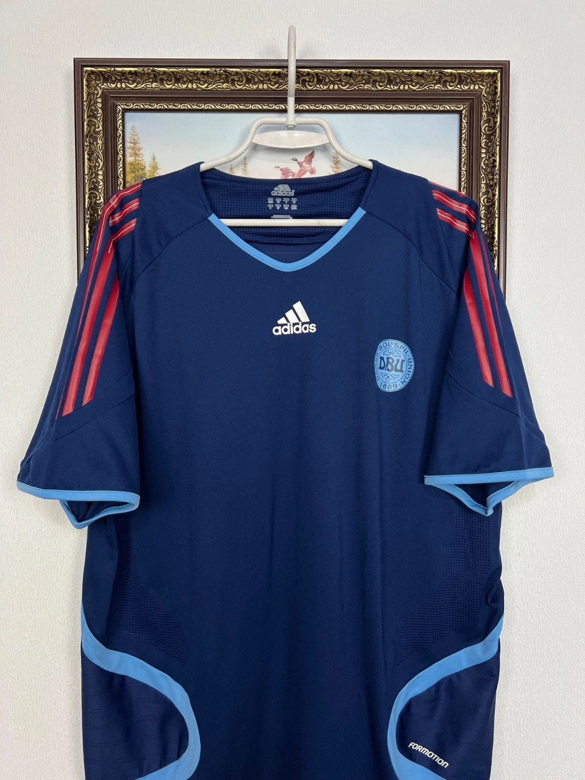 Adidas Denmark football shirt 2006 Soccer Adidas Jersey Mens Trikot Size US XL / EU 56 / 4 - 2 Thumbnail