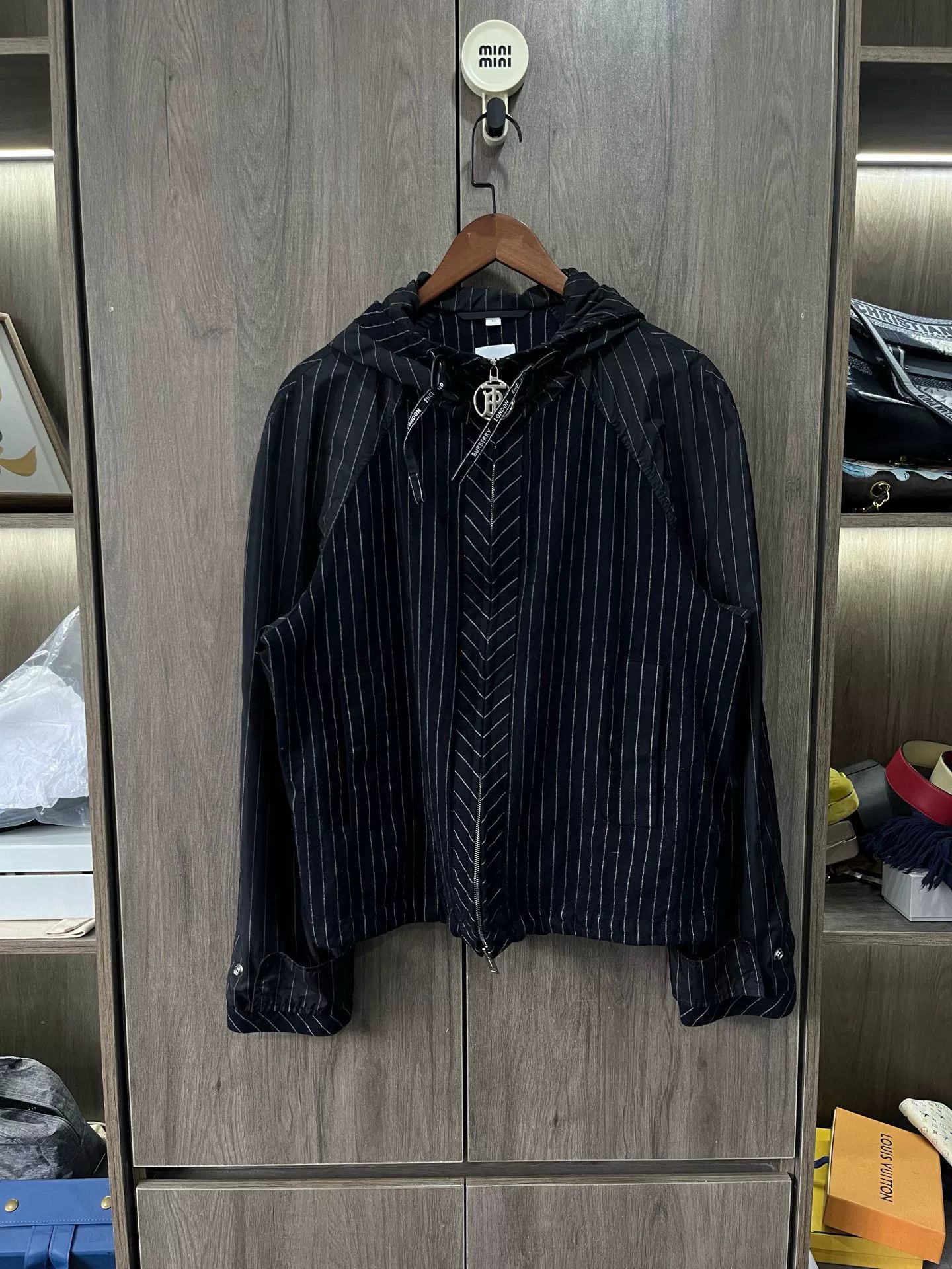 Burberry Burberry Pinstripe Wool Zip Jacket 50 Size US M / EU 48-50 / 2 - 1 Thumbnail