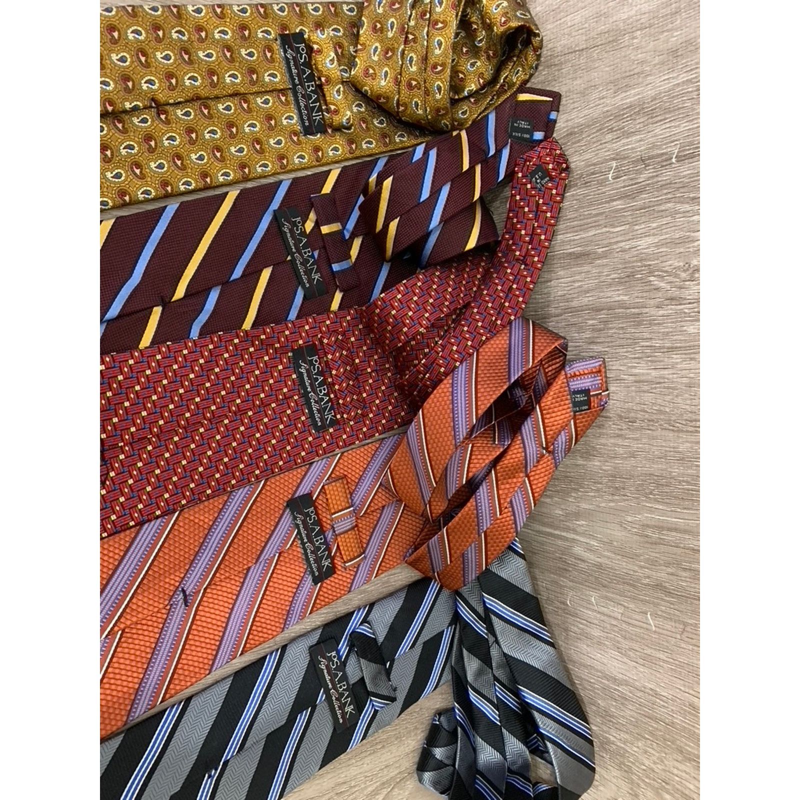 Jos. A. Bank Set of 5 Jos A Bank Vintage Silk Necktie Collection Striped Size ONE SIZE - 2 Thumbnail
