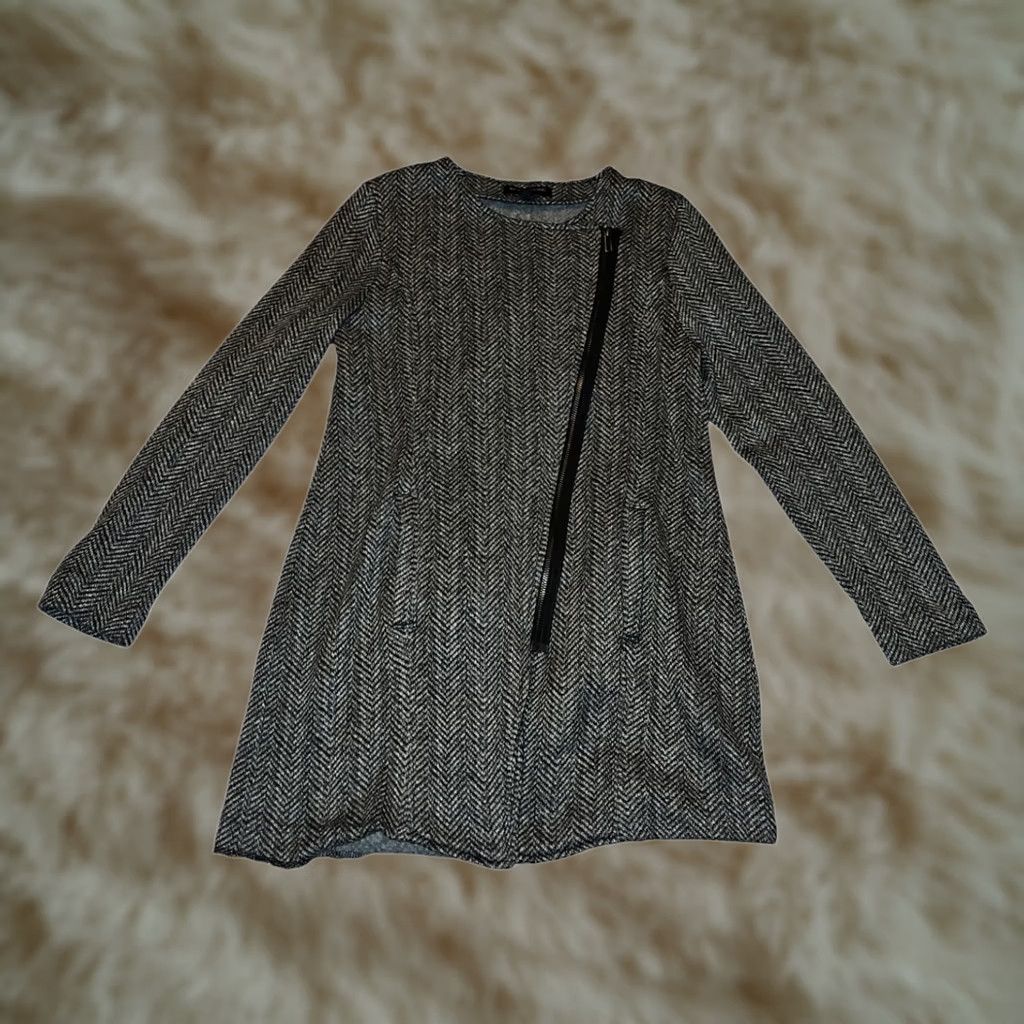 Banana Republic Banana Republic Jacket Women's Small Gray Herringbone Preppy Regular Full Zip Pockets City Classic 90s? Size S / US 4 / IT 40 - 1 Thumbnail