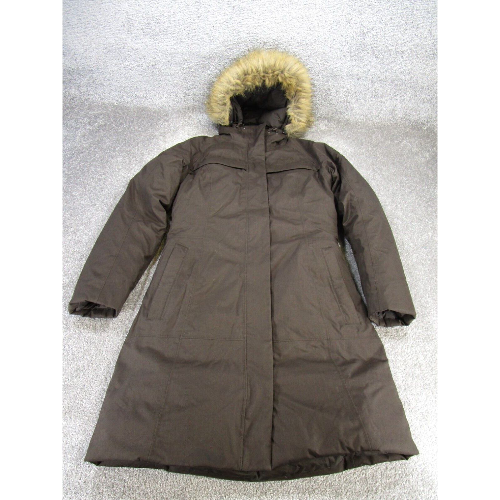 image of The North Face Jacket Womens Medium Jump Down Parka Brown Heavy in White