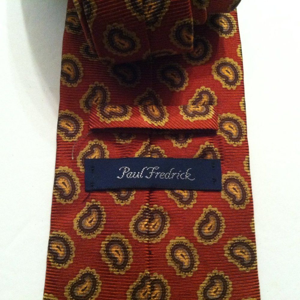 Paul Fredrick PAUL FREDRICK MEN'S NEW 100%SILK TIE WIDTH: 3 1/2" Size ONE SIZE - 3 Thumbnail