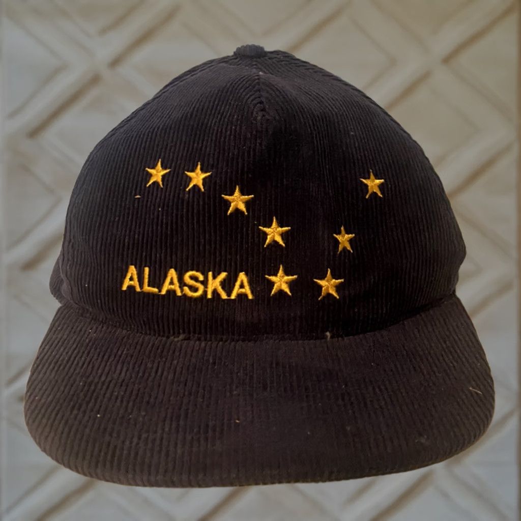 Vintage VINTAGE HaT Alaska Blue Corduroy Snapback Hat Mens Adjustable Blue Embroidered Alaska Corduroy Snapback Hat Size ONE SIZE - 1 Thumbnail
