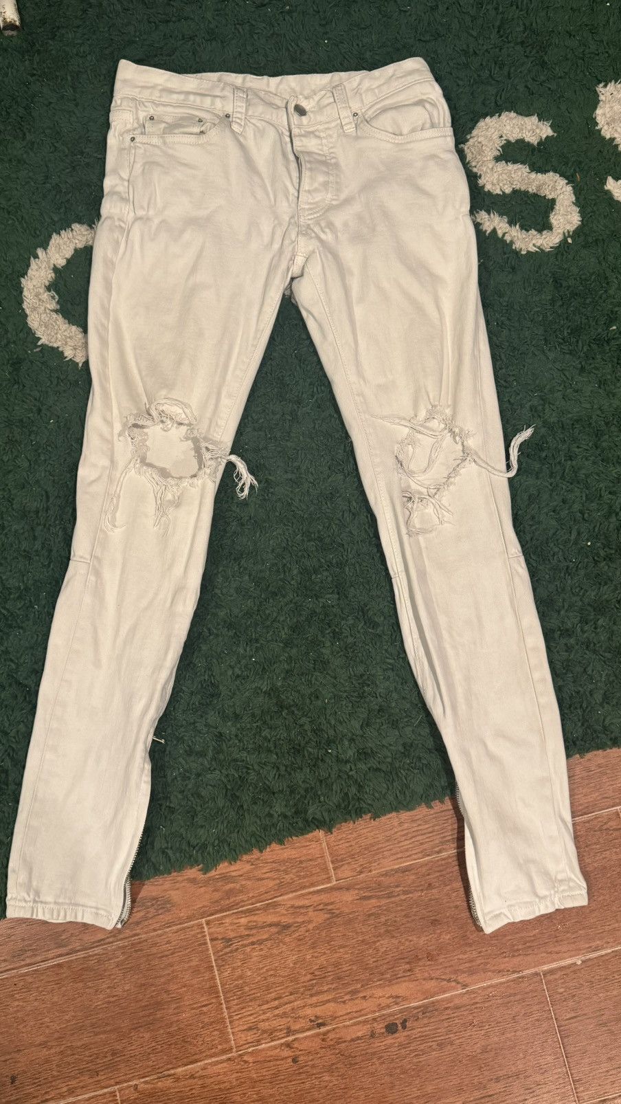 MNML MNML Ripped Jeans White Size US 30 / EU 46 - 1 Thumbnail