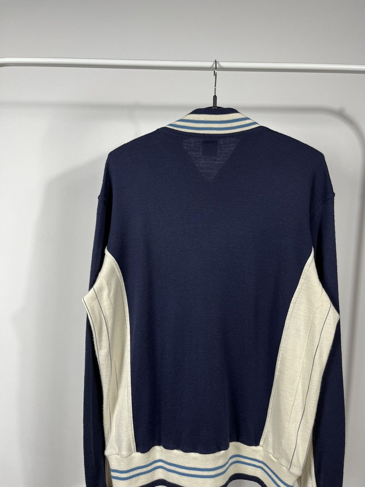 Fila Fila Vintage Wool Full Zip Navy Cream Track Jacket Size L Size US L / EU 52-54 / 3 - 14 Thumbnail
