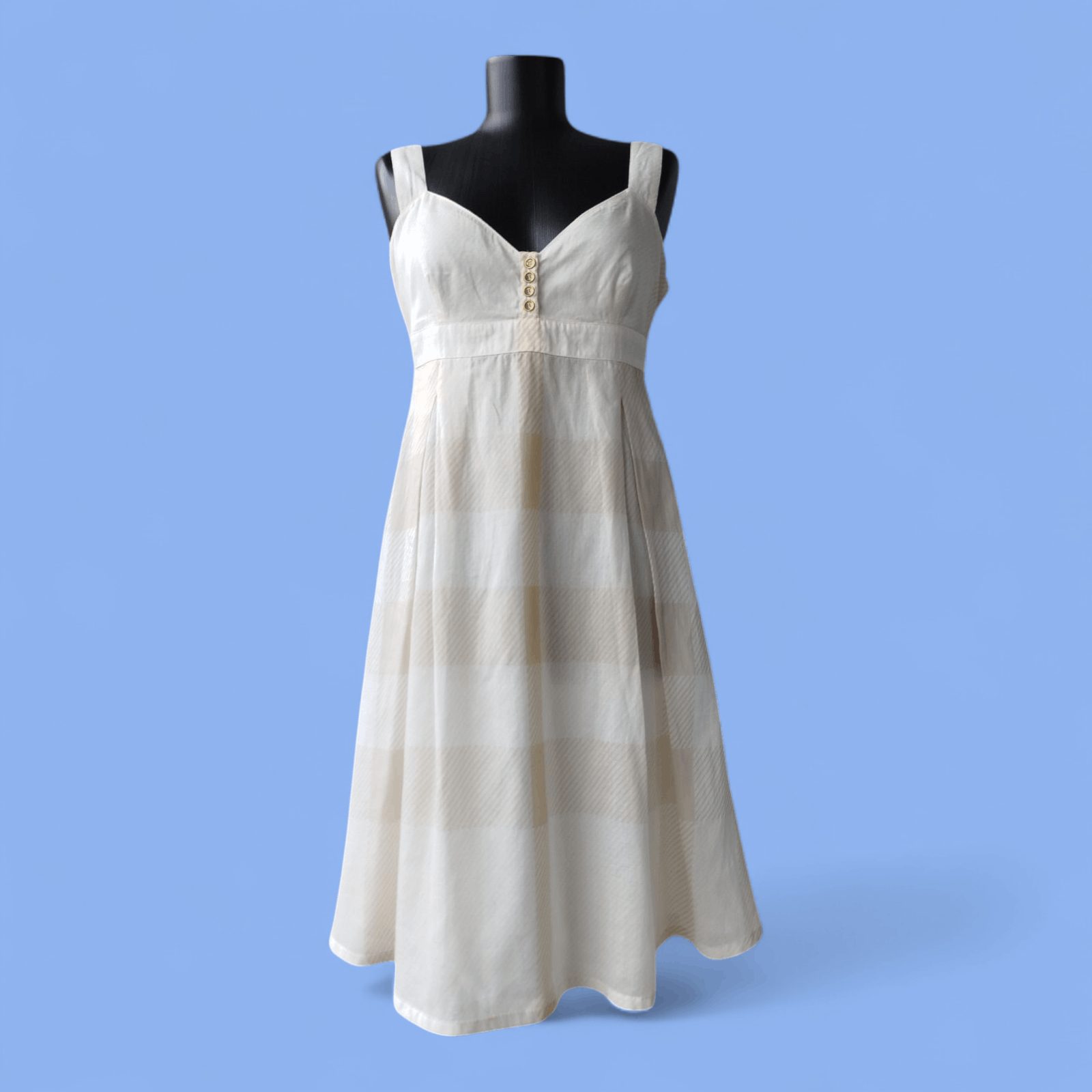 Burberry London Dress Sleeveless Nova Check Plain Cotton