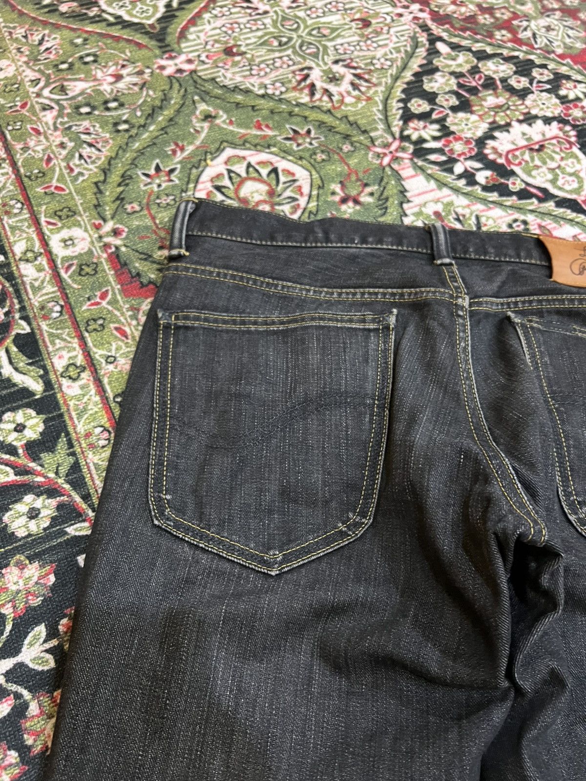 Japanese Brand Vintage 90’s style Lee Rider Super Black Distress Jeans Size US 33 - 10 Thumbnail