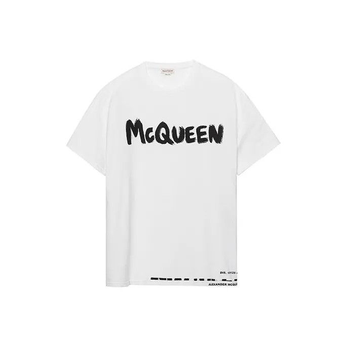 Alexander McQueen Alexander McQueen White Logo Graphic T-Shirt 0079 Size US L / EU 52-54 / 3 - 1 Thumbnail