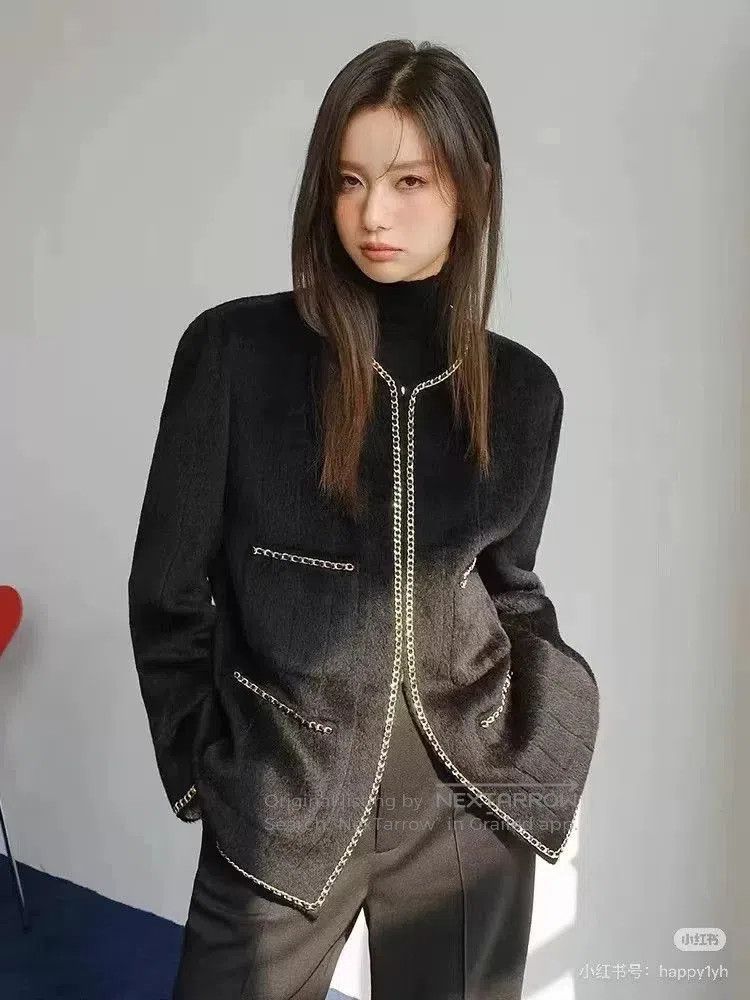 Chanel Classic Chanel Black Wool Blend Jacket. Size US S / EU 44-46 / 1 - 5 Thumbnail