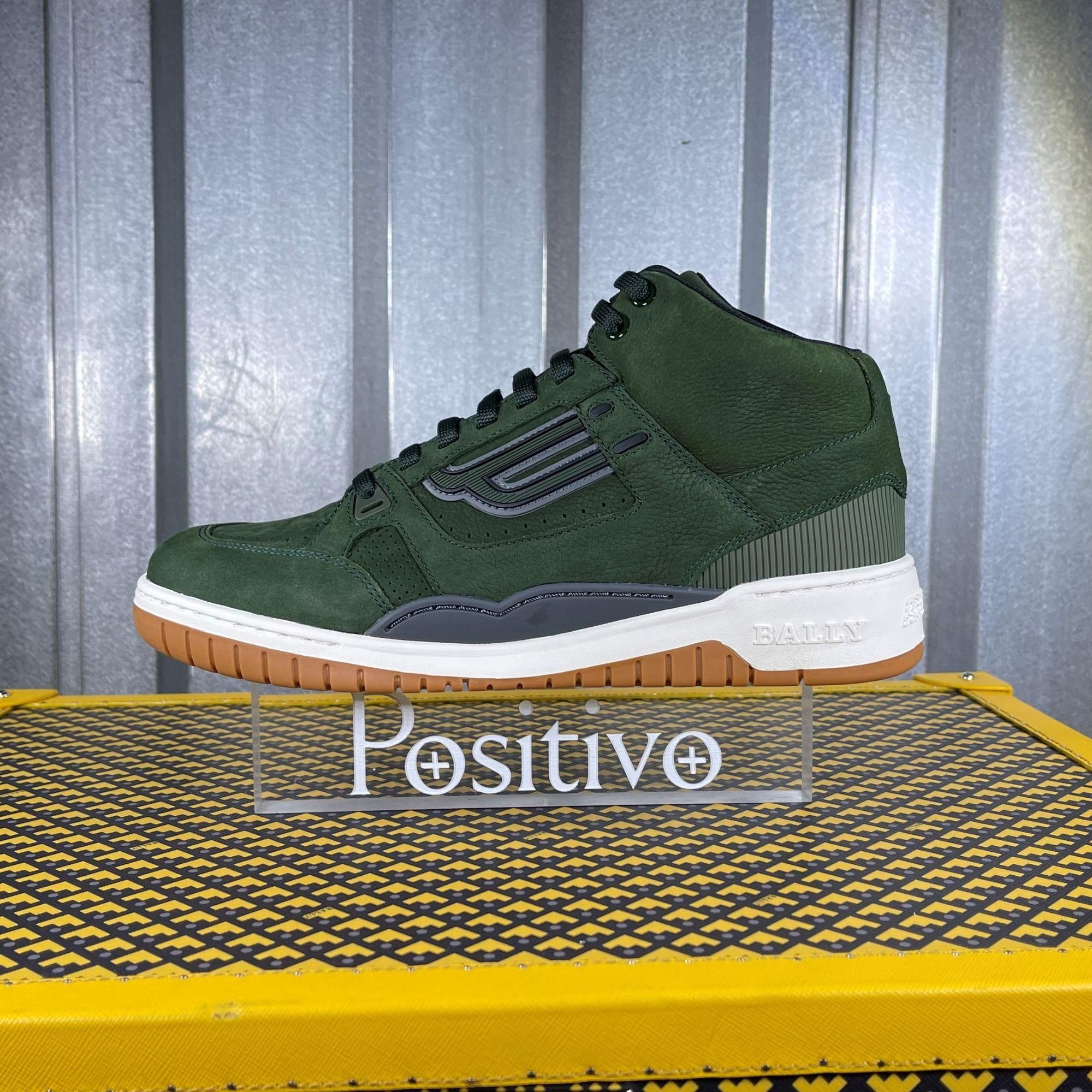 image of Bally King Tamarak Leather High Top Sneakers Us 7 in Green, Men's