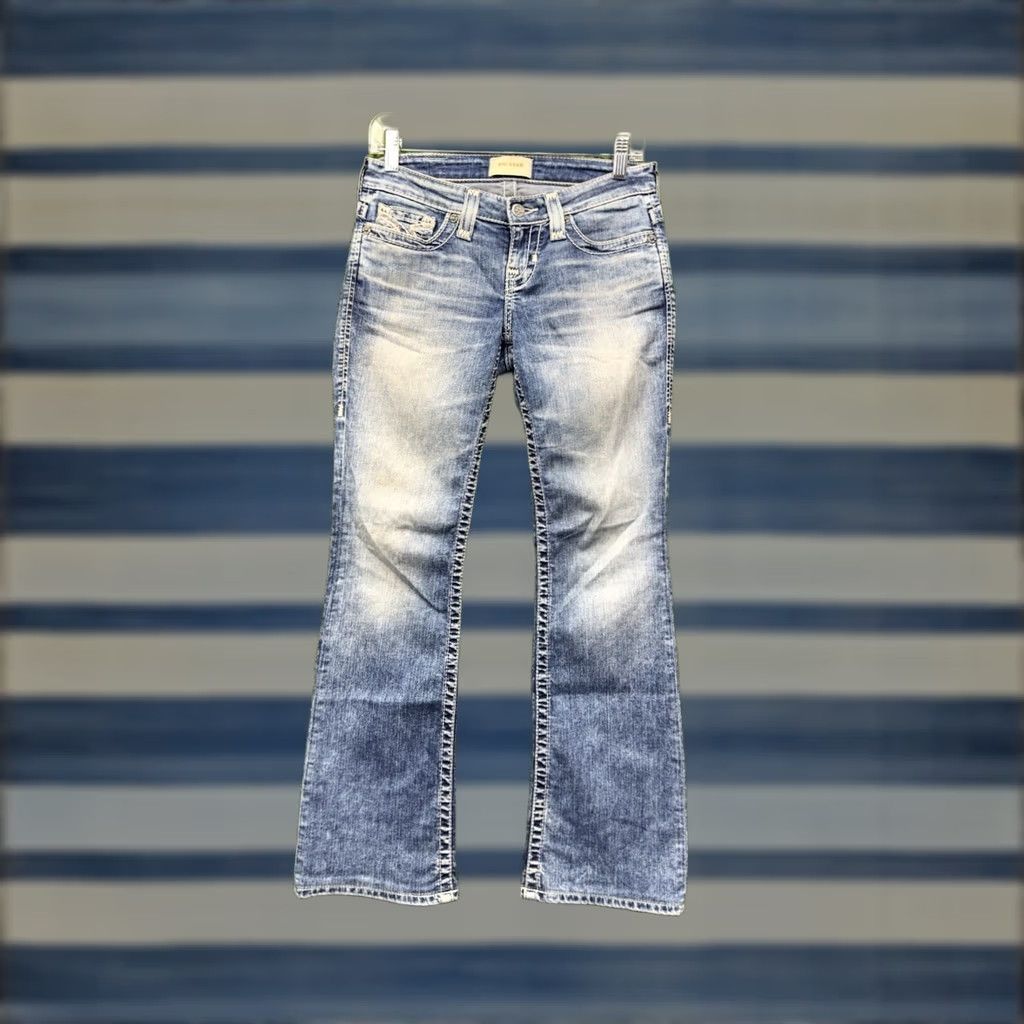 Vintage BIG STAR Liv Jeans Bootcut 25R Womens Blue Medium Wash Distressed Stretch 25x29 Jeans Women Bootcut Distressed Pockets Stars Vintage No N/A Size 42" / US 20 - 1 Thumbnail