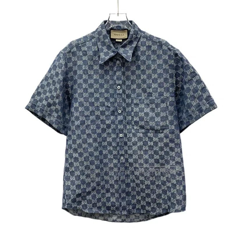 Gucci Gucci Blue logo jacquard full print linen lapel single-bre Size XS / US 0-2 / IT 36-38 - 1 Thumbnail