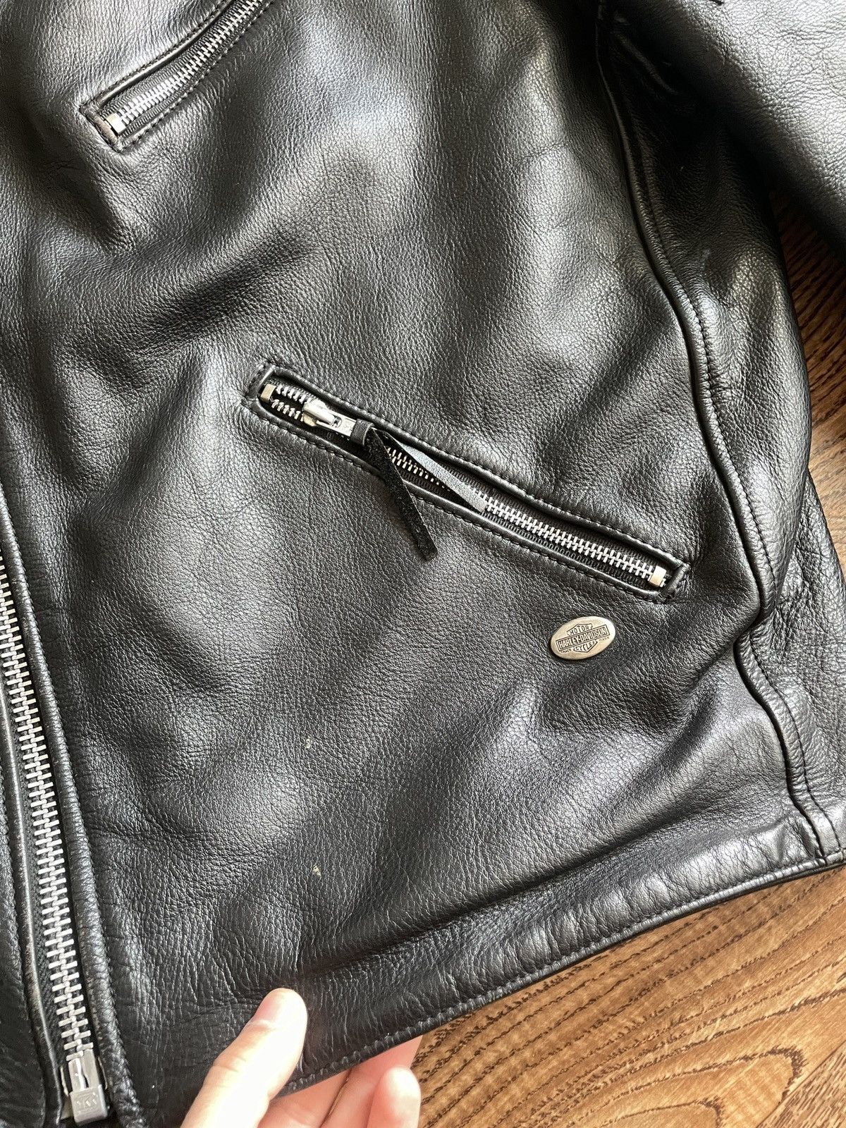 Harley Davidson × Vintage CRAZY HARLEY DAVIDSON LEATHER JACKET Size US XL / EU 56 / 4 - 9 Thumbnail