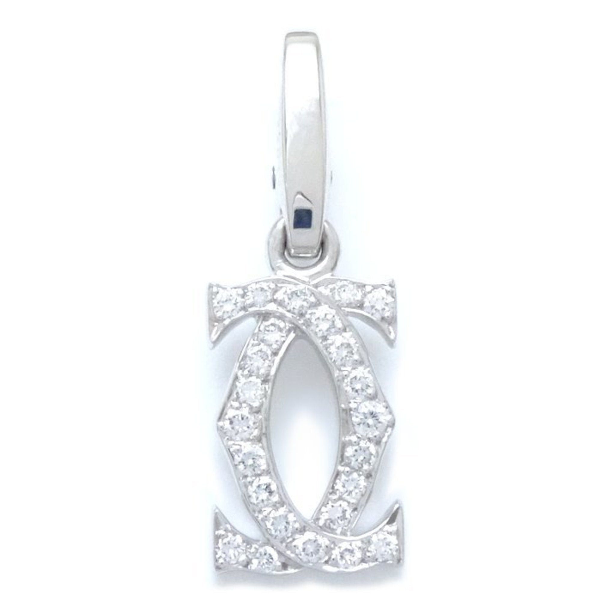 image of Cartier 2C Charm Diamond K18Wg White Gold Pendant Top 291748, Women's