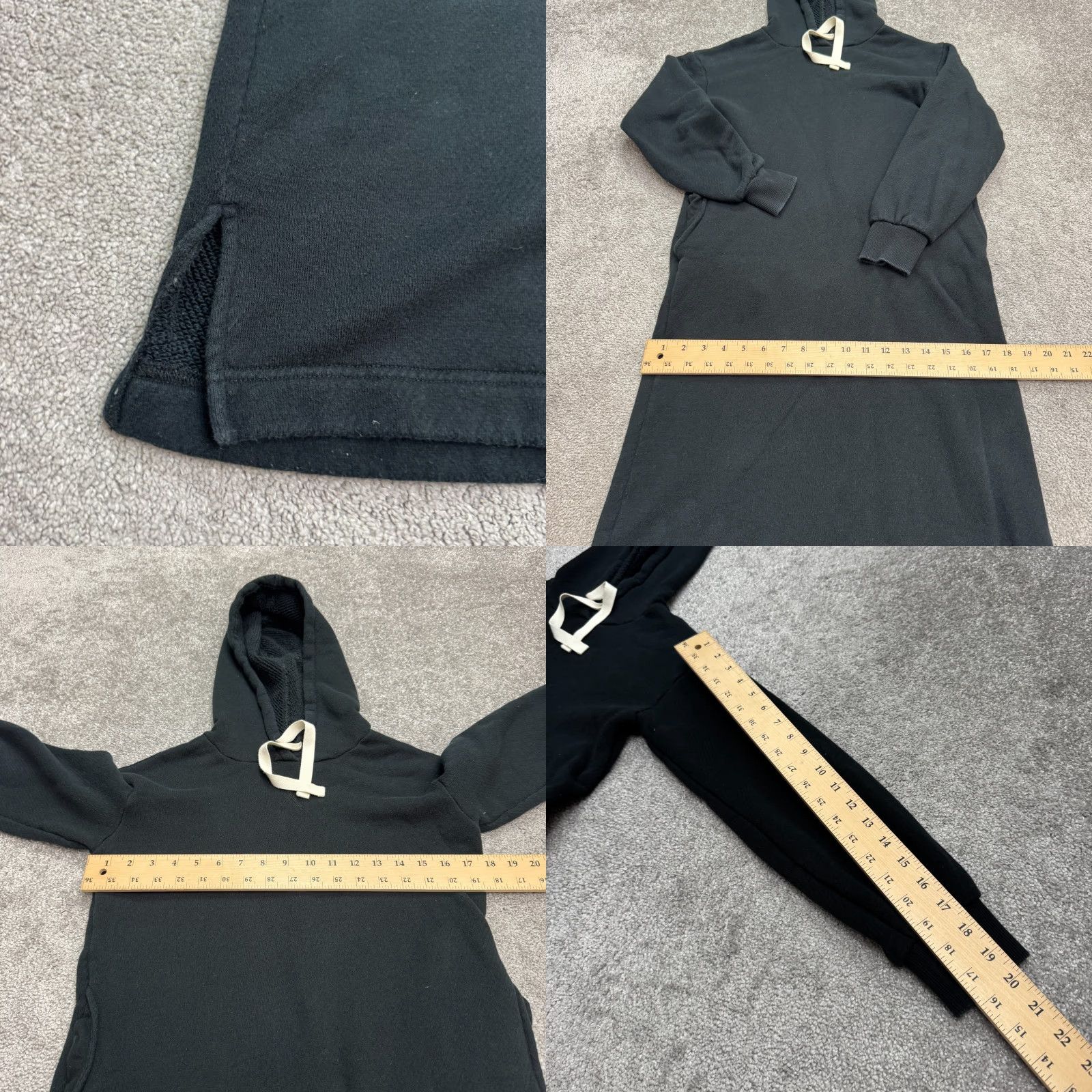 Madewell Madewell Hoodie Midi Dress Womens XXS Black Cotton Pockets Casual Size XXS / US 00 / IT 34 - 9 Thumbnail