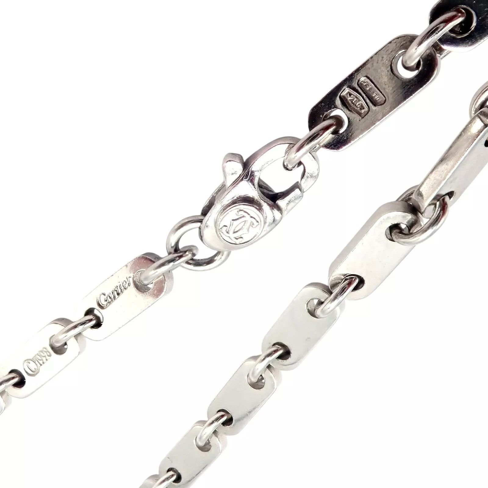 Cartier Cartier 18k White Gold Flat Link Necklace 17.75" 1998 Size ONE SIZE - 5 Thumbnail