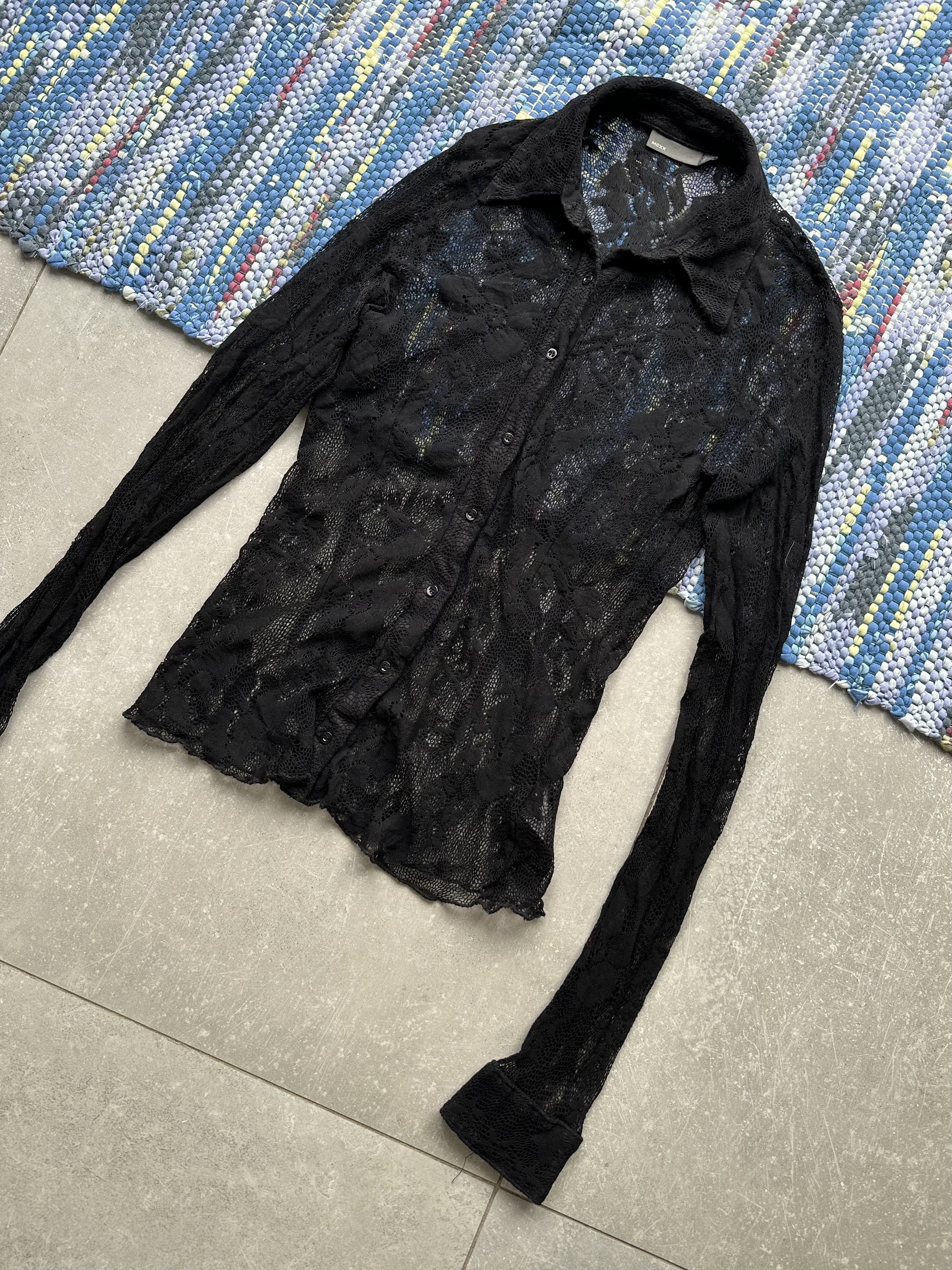 image of Avant Garde x Vintage Mesh Blouse in Black, Women's (Size Small)
