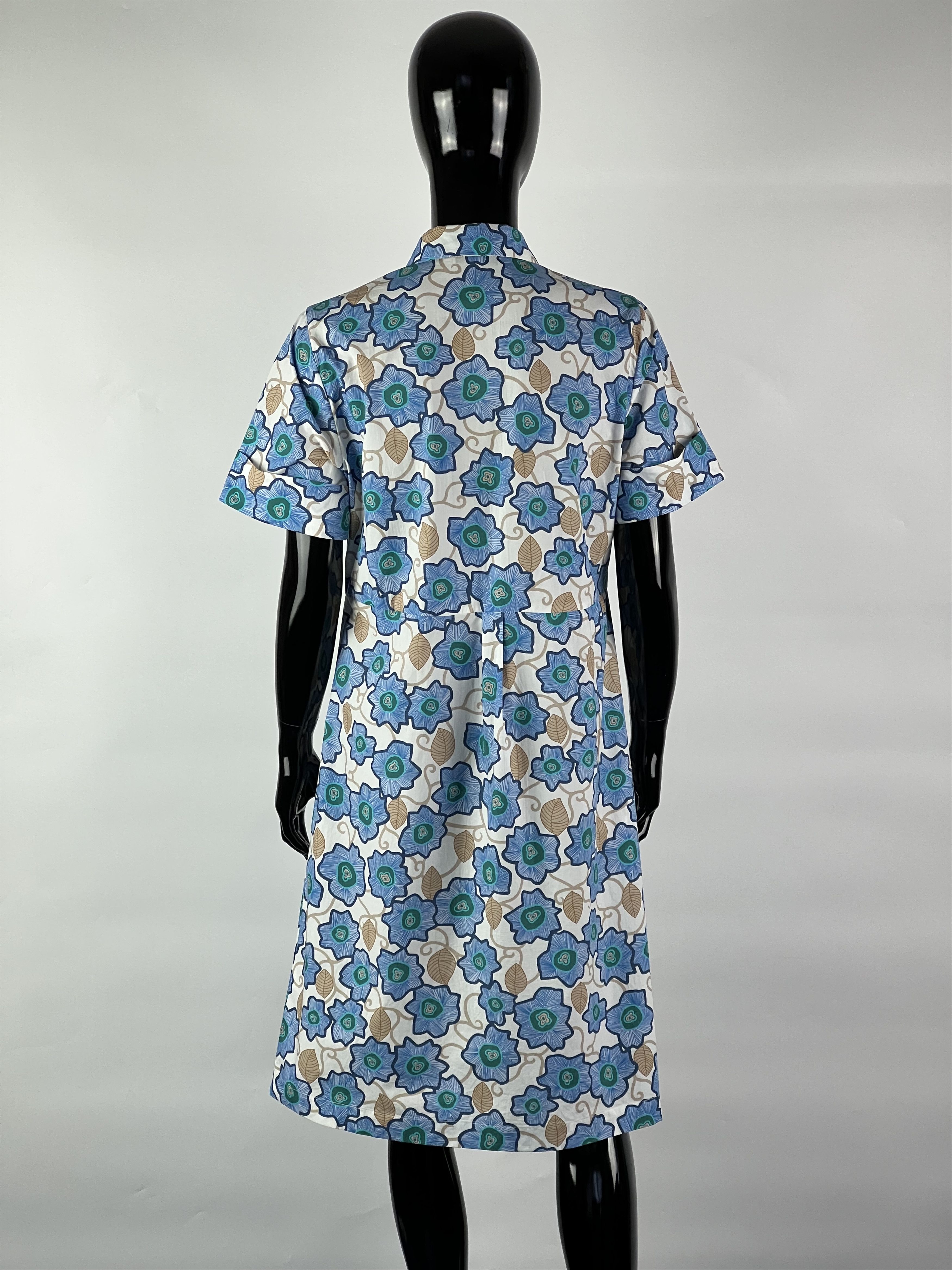 Other 0039 Italy Floral Print Cotton Shirt Dress Size M Size M / US 6-8 / IT 42-44 - 3 Thumbnail