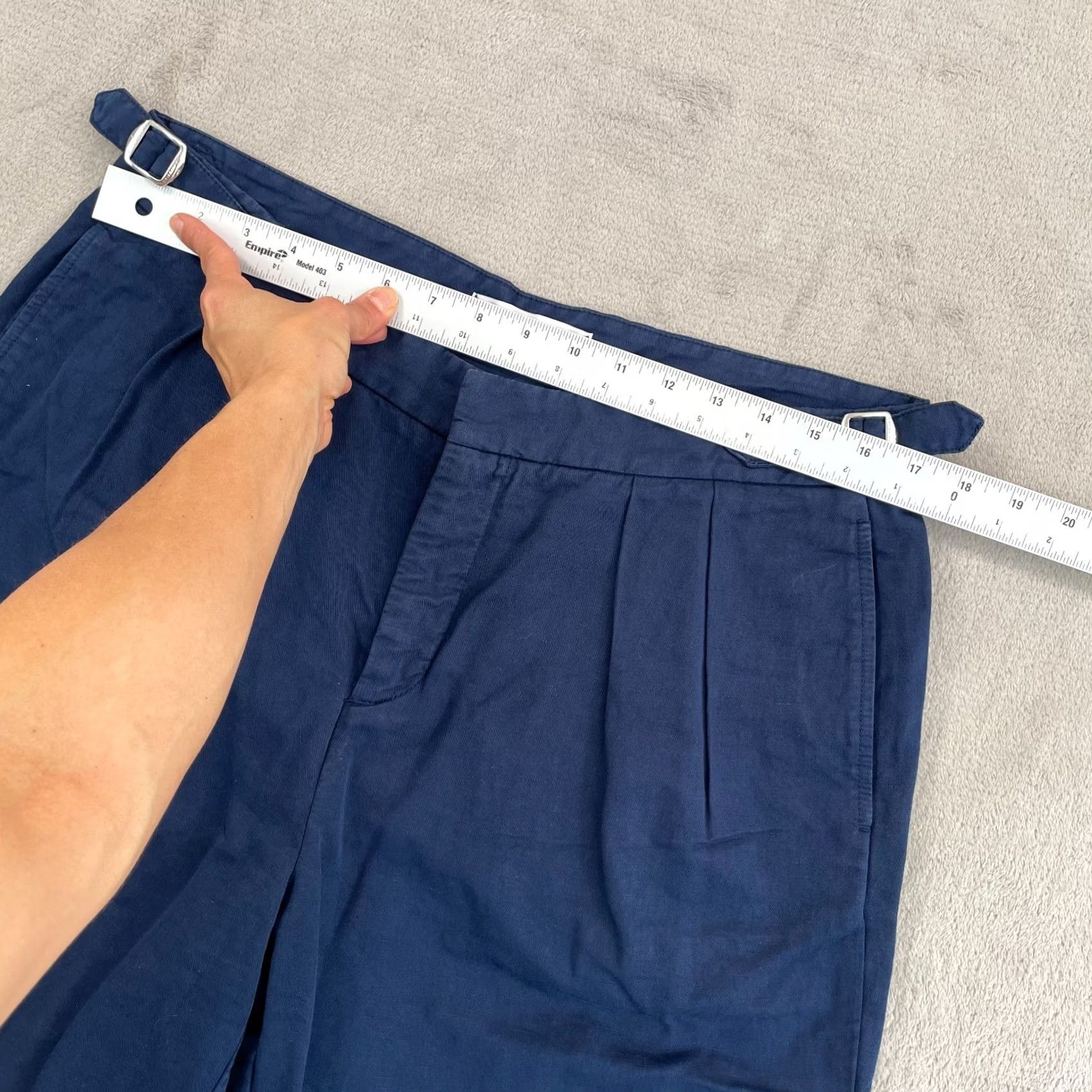 Orlebar Brown Orlebar Brown Bancroft Side Tab Shorts Men 34 Blue Linen Blend Pleated Casual Preppy Pockets 9in Inseam Mach Washable Slask Pocket Spring Summer Size US 34 / EU 50 - 4 Thumbnail