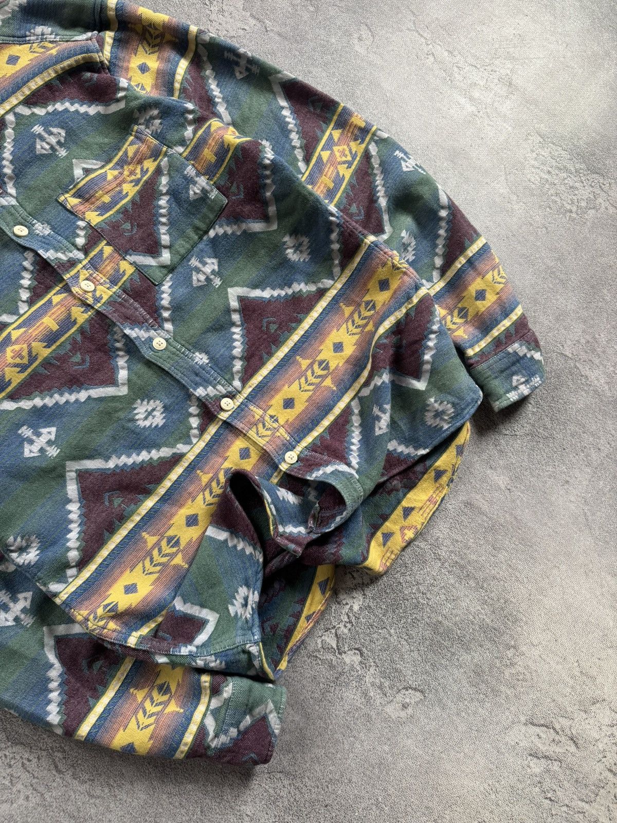 Review Retro L/Size aztec inca shirts button up long sleeve 90s Size US L / EU 52-54 / 3 - 3 Thumbnail