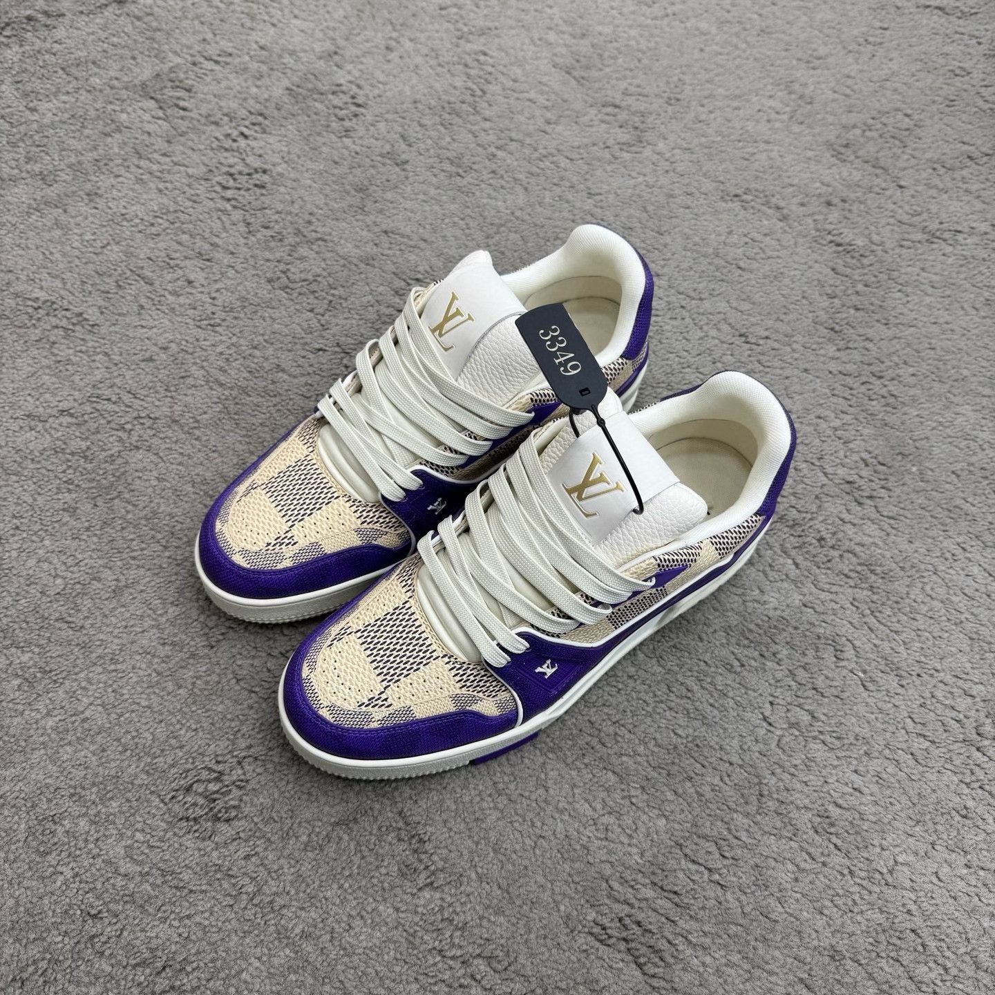 Louis Vuitton Louis Vuitton Purple Check Unisex Size 40.5 Size US 7.5 / EU 40-41 - 1 Thumbnail