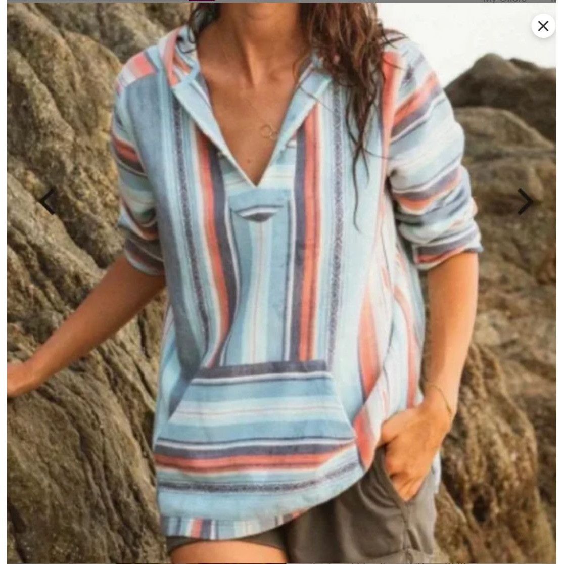 Faherty NWT Faherty Baja Sierra Paradise Hooded Pullover Top Tunic W Size S / US 4 / IT 40 - 15 Thumbnail