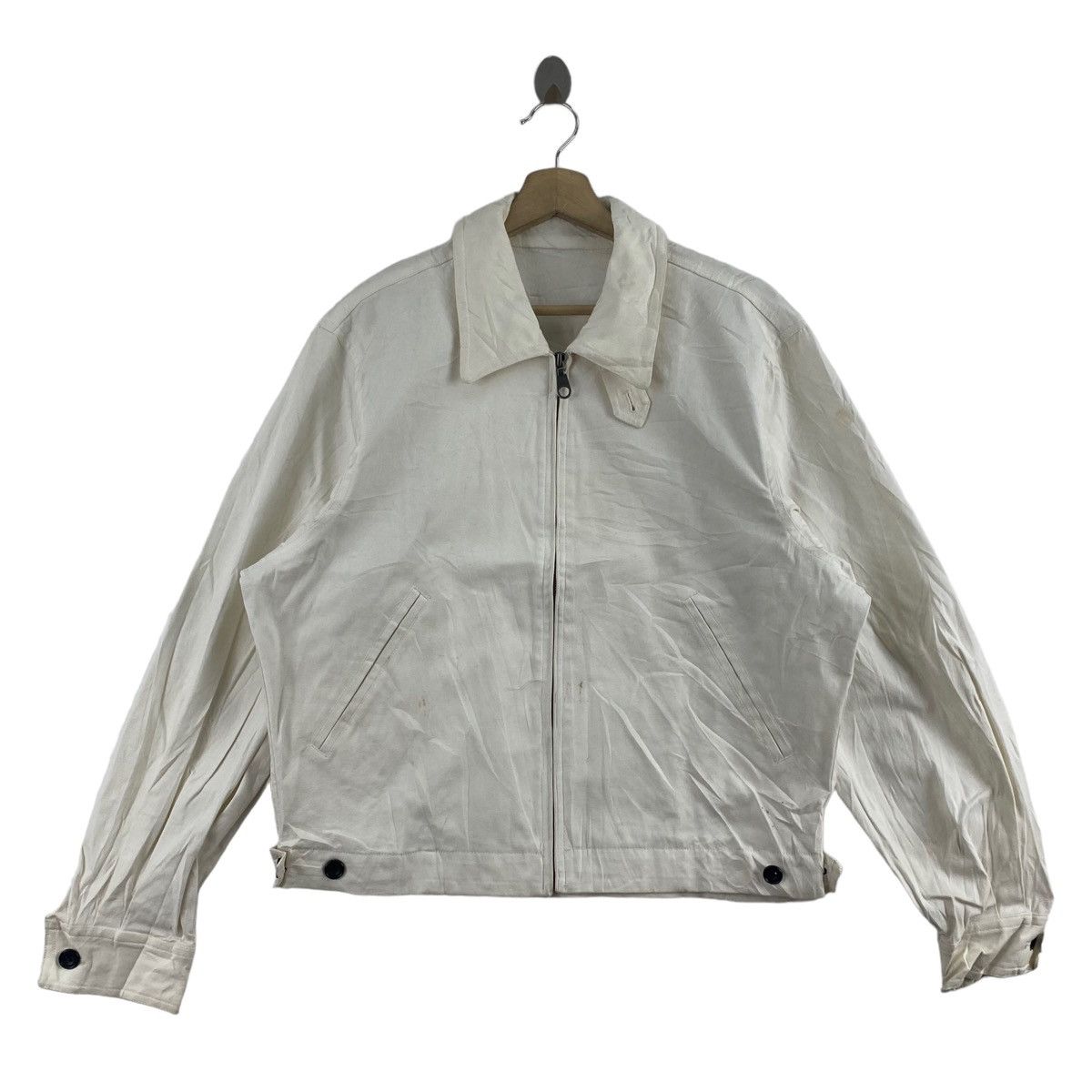 Japanese Brand Vintage DOMON Japanese Brand Plain White Bomber Jacket Size US M / EU 48-50 / 2 - 1 Thumbnail