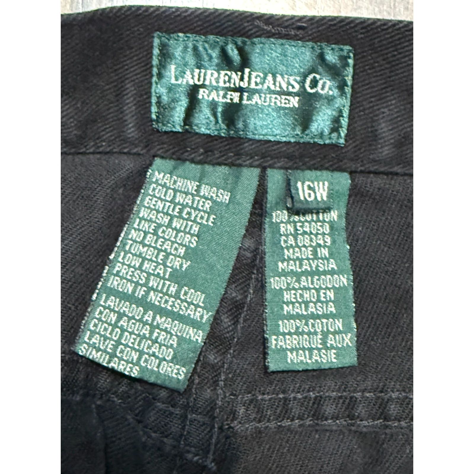 Ralph Lauren Lauren Ralph Lauren Jeans Womens 16W Black Straight Leg Mid Rise Denim Pocket 5-Pocket Design Size 38" / US 16 / IT 52 - 4 Thumbnail