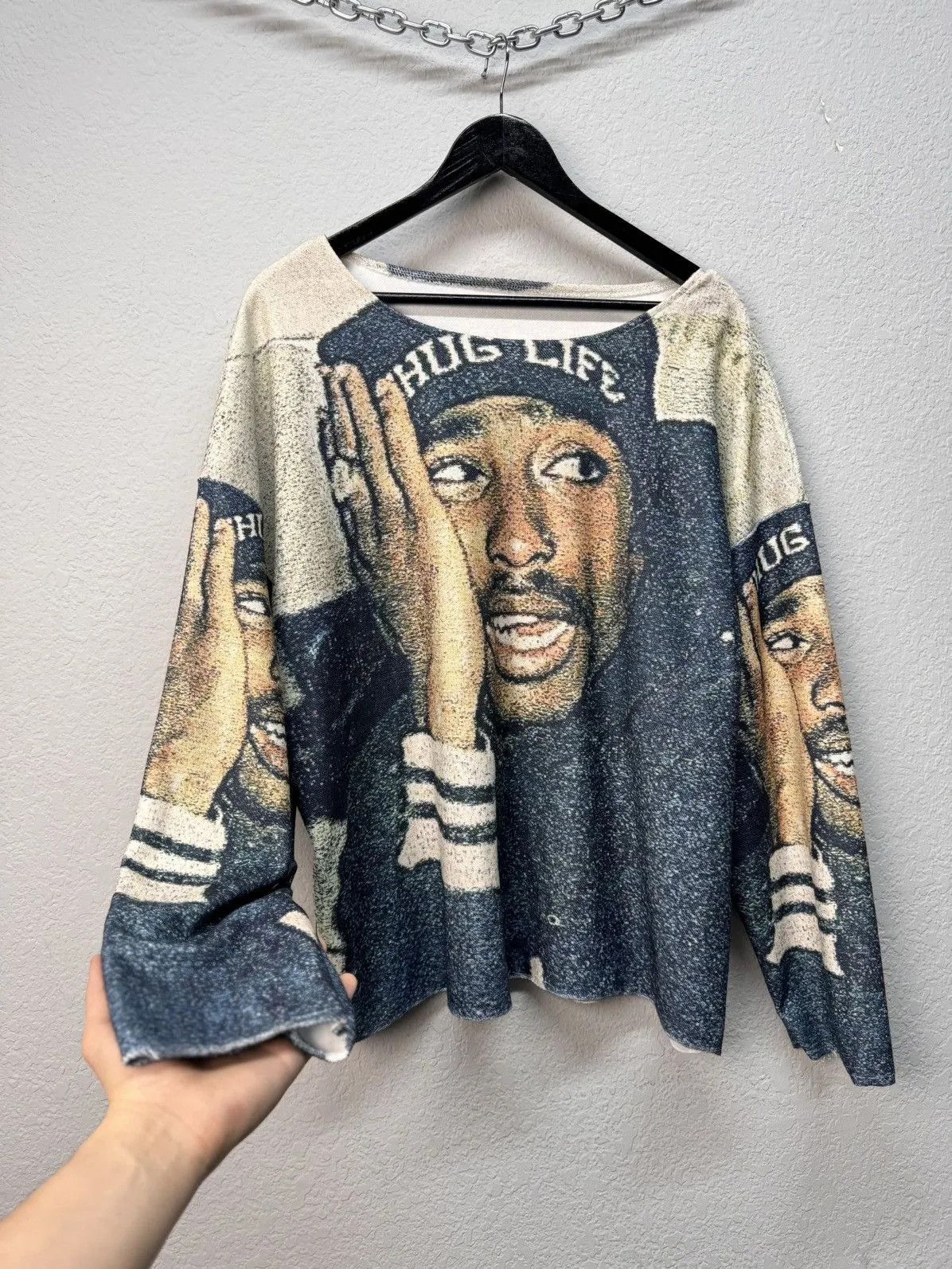 Tupac Shakur 2Pac Bling Big Face Hip Hop Rap T Shirt
