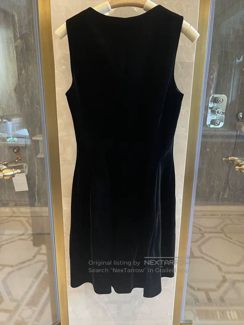 Alaia Alaia Black Zipper Sleeveless Velvet Mini Dress with Waist Size S / US 4 / IT 40 - 4 Thumbnail